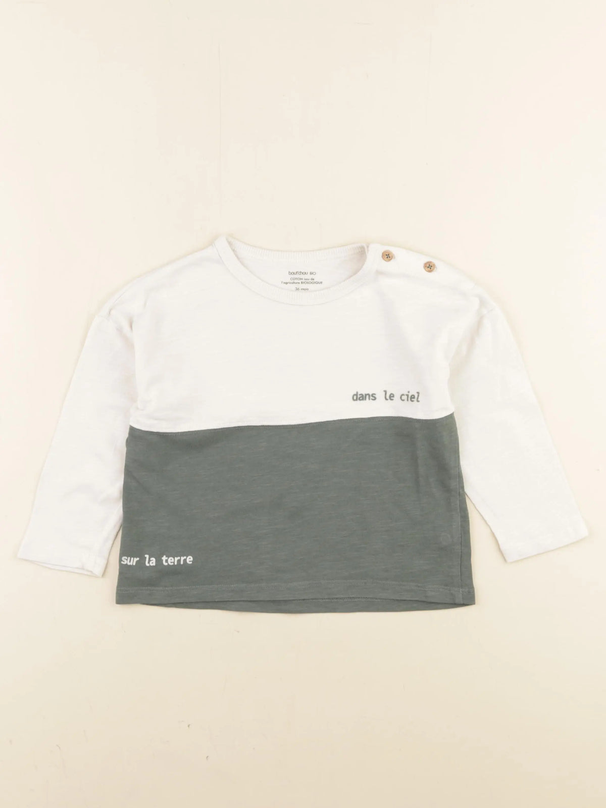 Boutchou - tee-shirt beige, vert - 36 mois