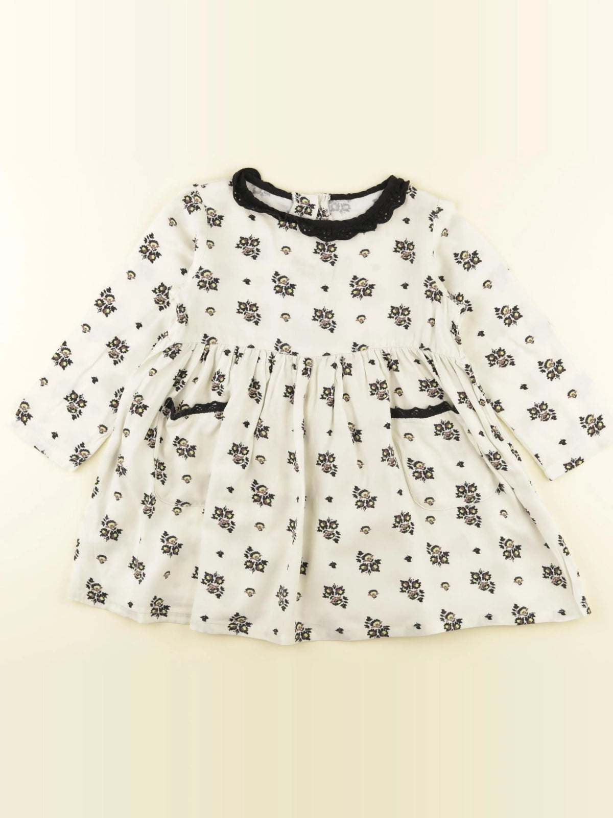 Frangin Frangine - robe blanc, noir - 3 ans
