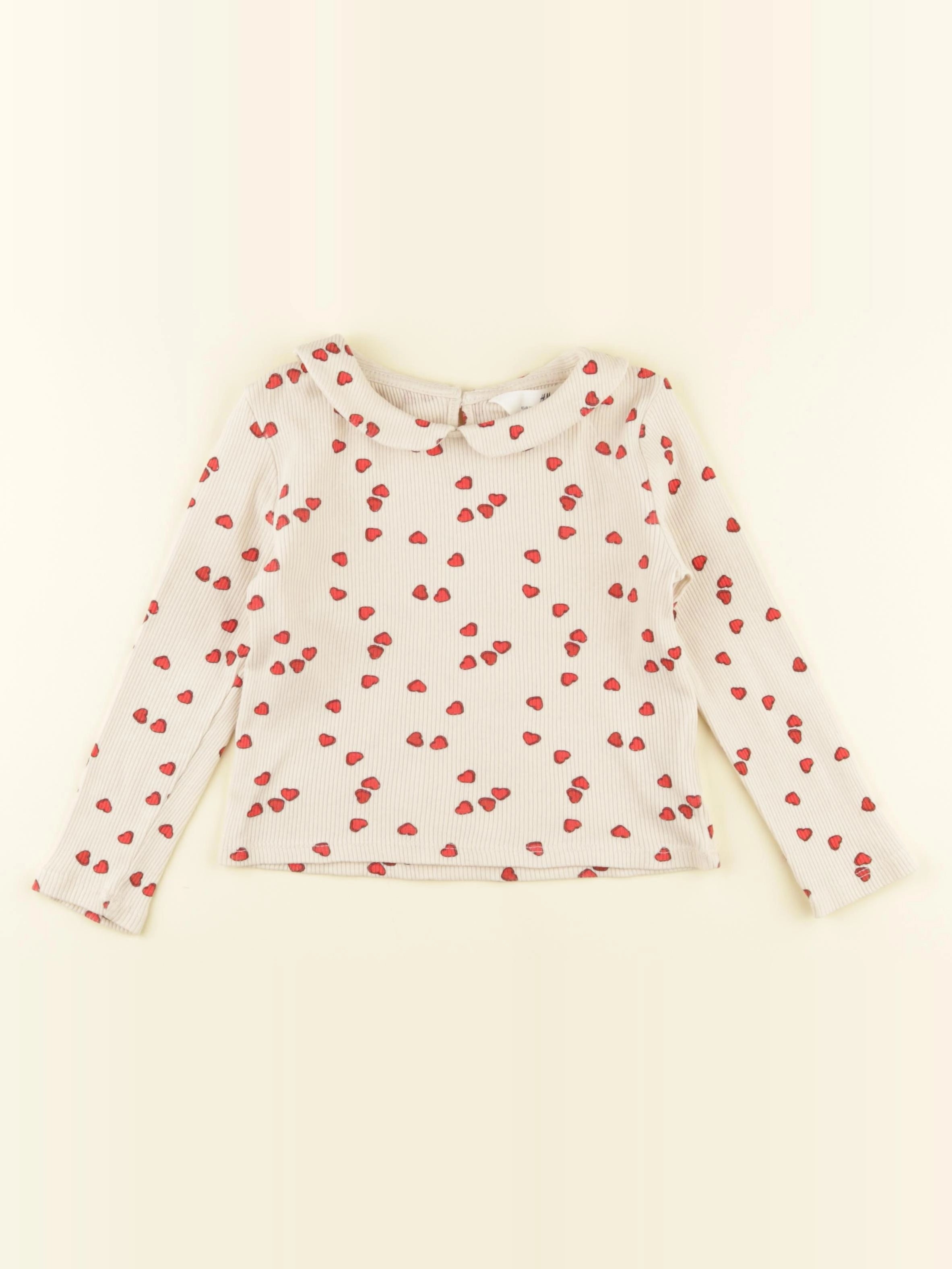 H&M - tee-shirt blanc, rouge - 2/4 ans