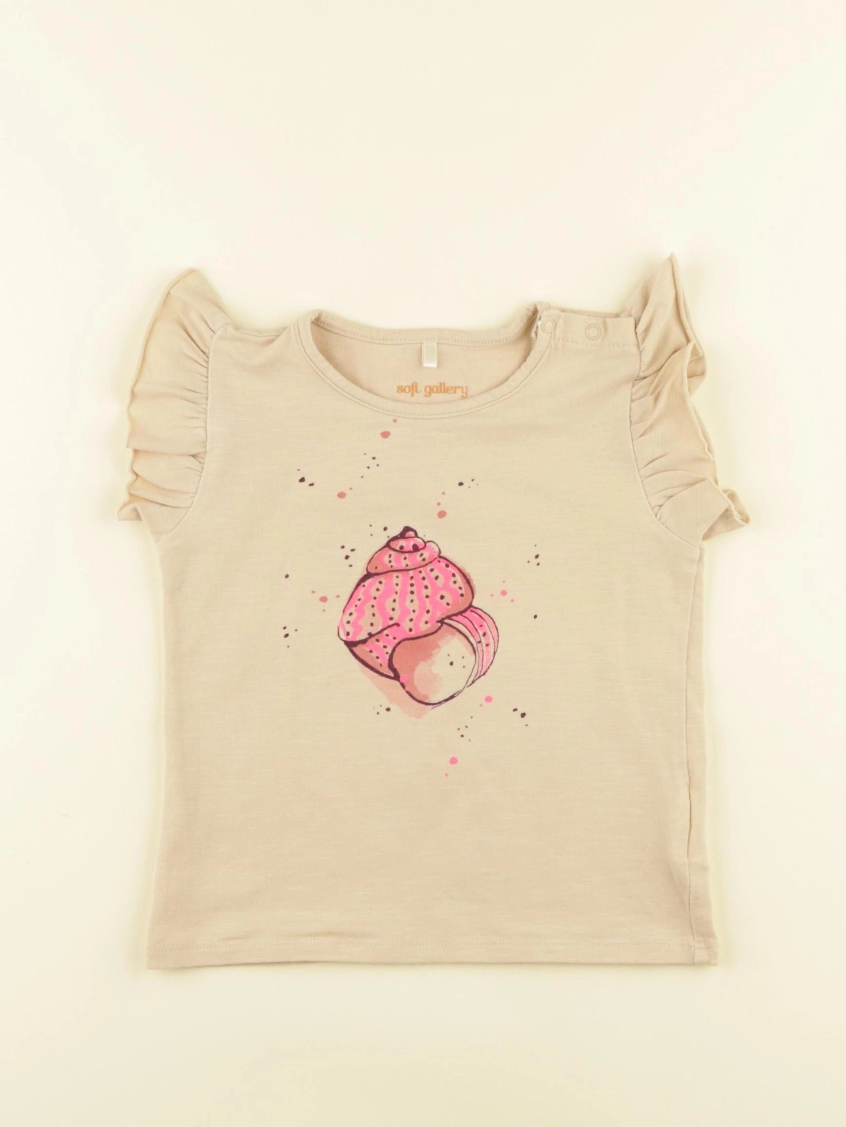 Soft Gallery - tee-shirt beige, rose - 24 mois
