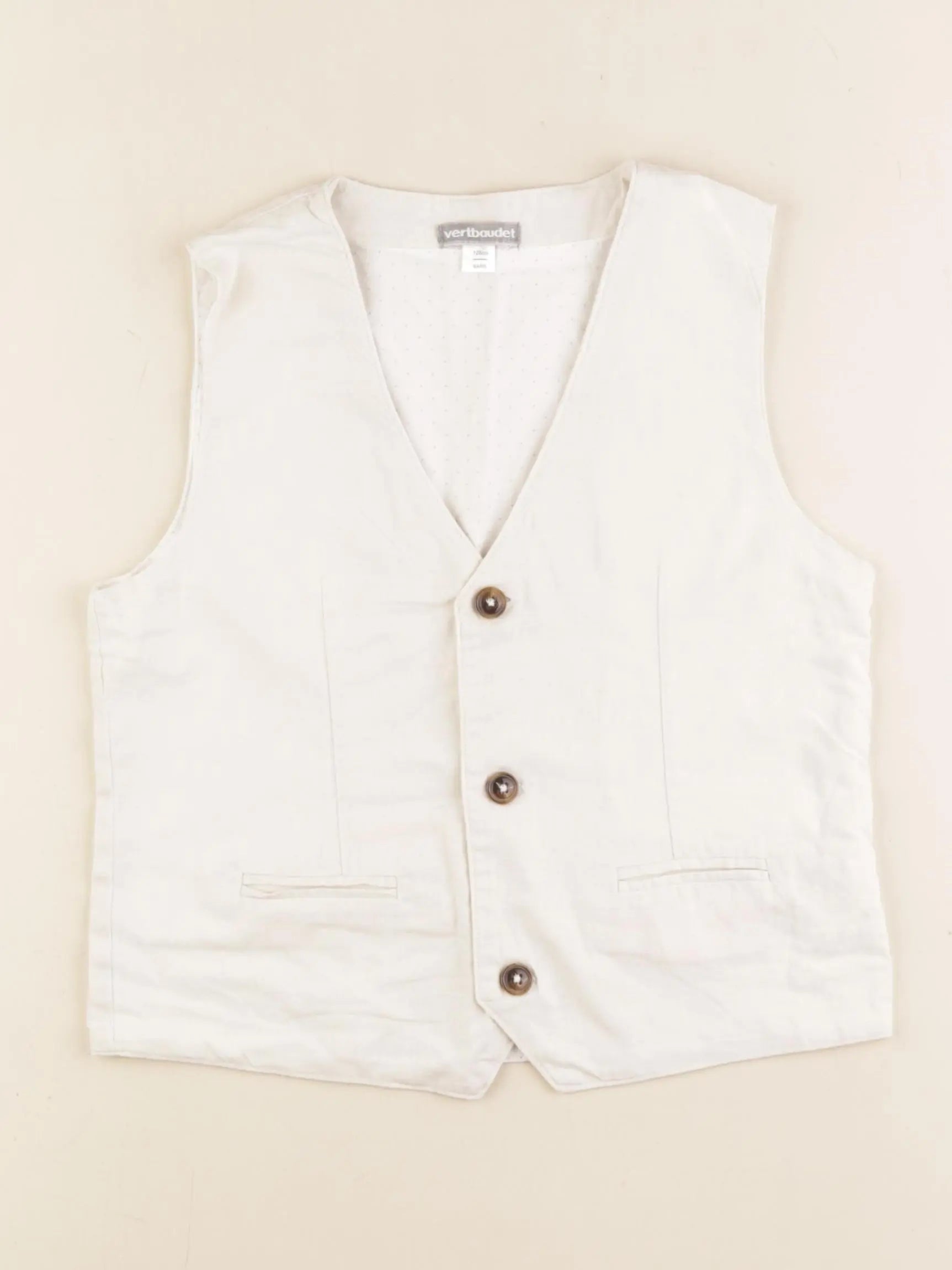 Vertbaudet - gilet beige - 8 ans