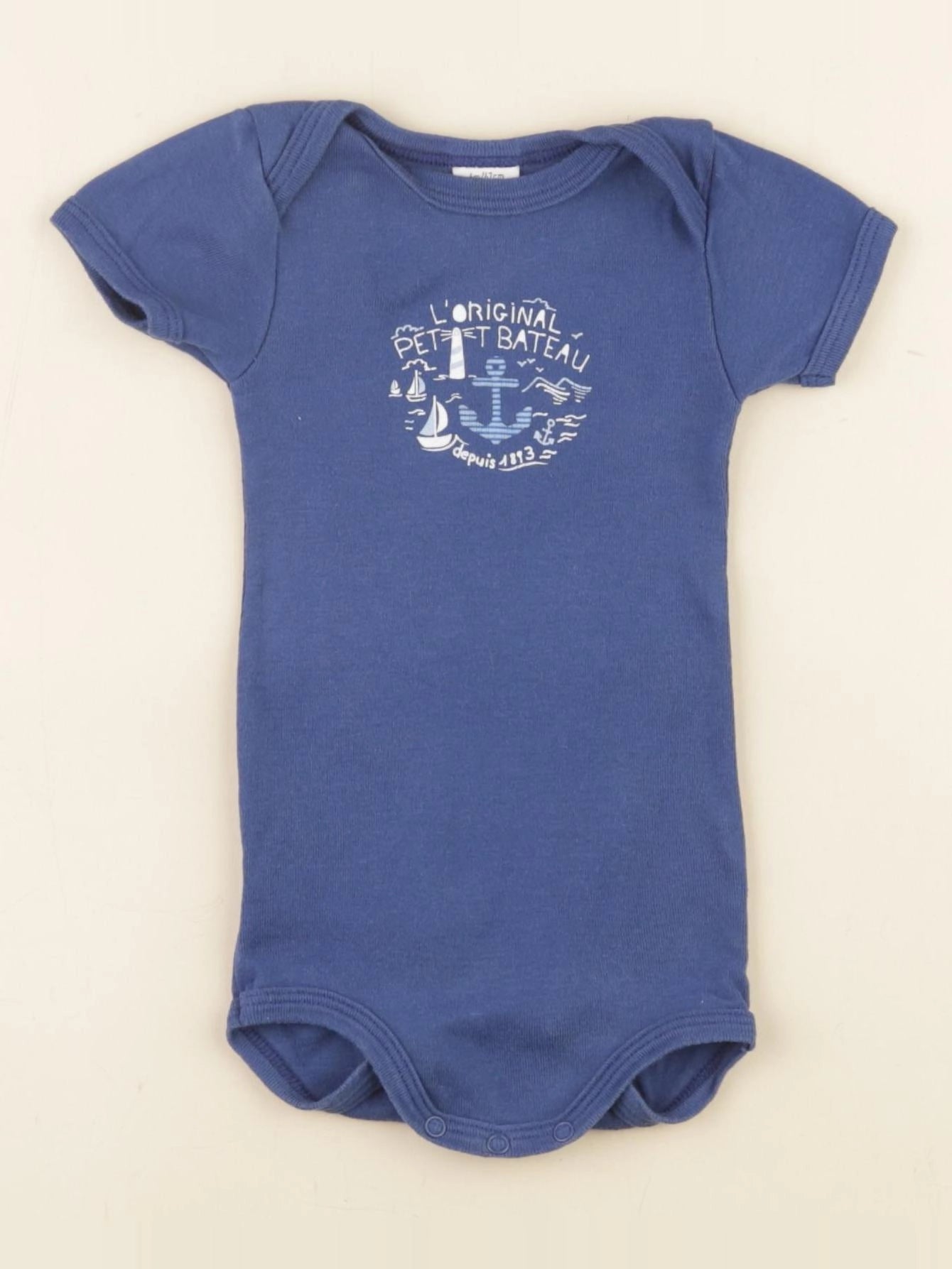 Petit Bateau - body bleu - 6 mois