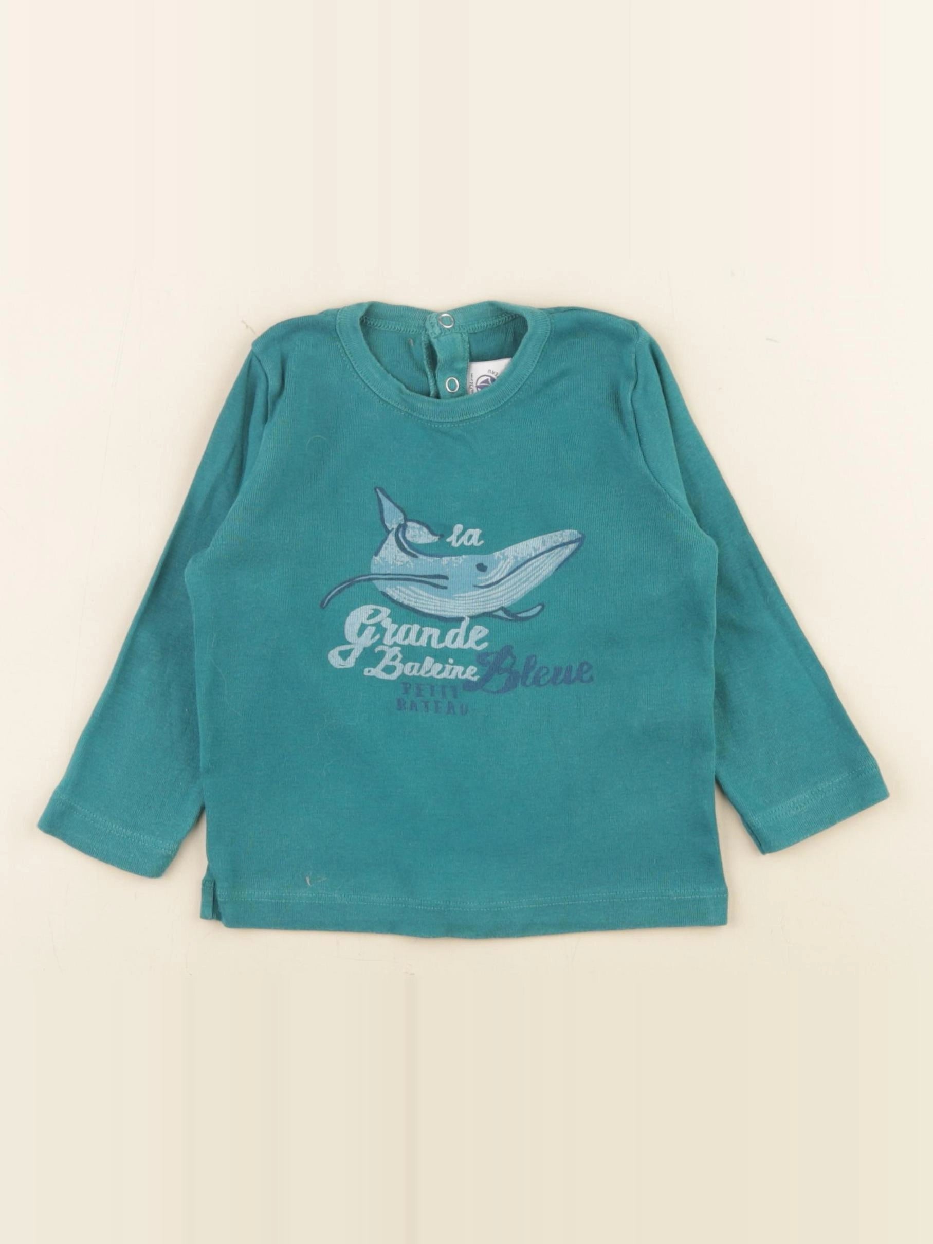 Petit Bateau - tee-shirt vert - 12 mois
