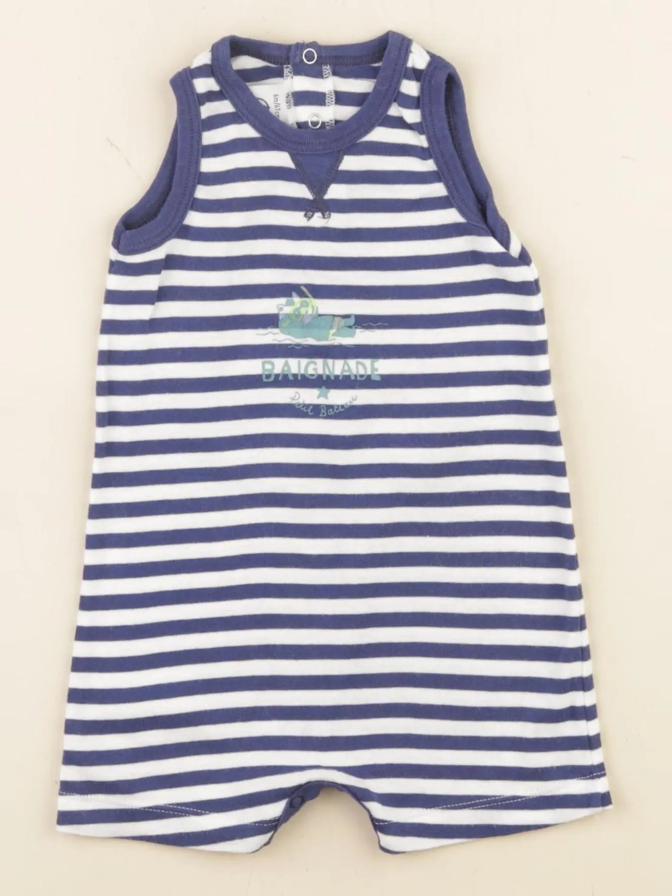 Petit Bateau - combinaison bleu - 6 mois