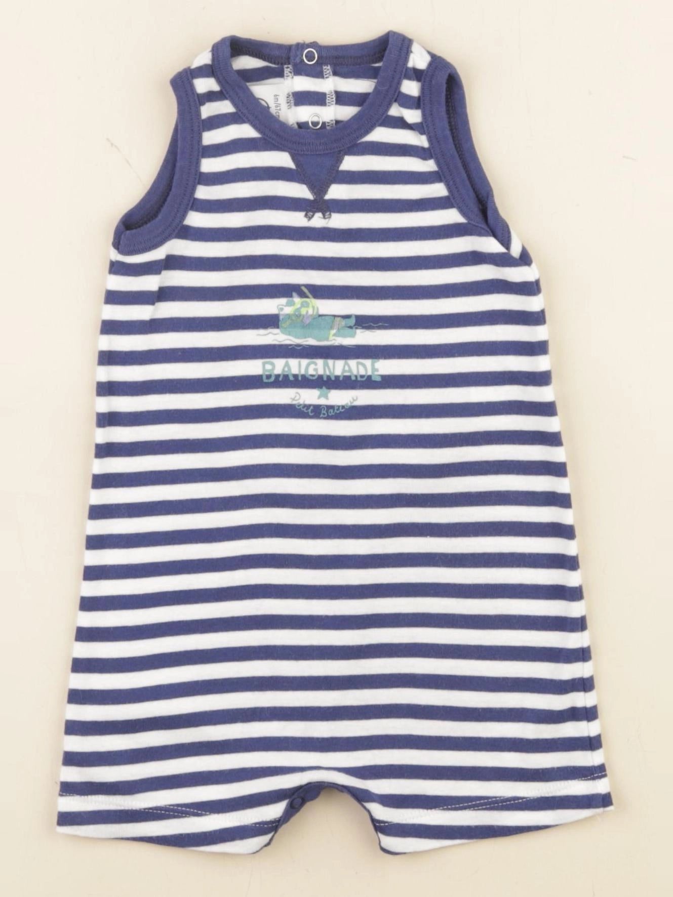 Petit Bateau - combinaison bleu - 6 mois