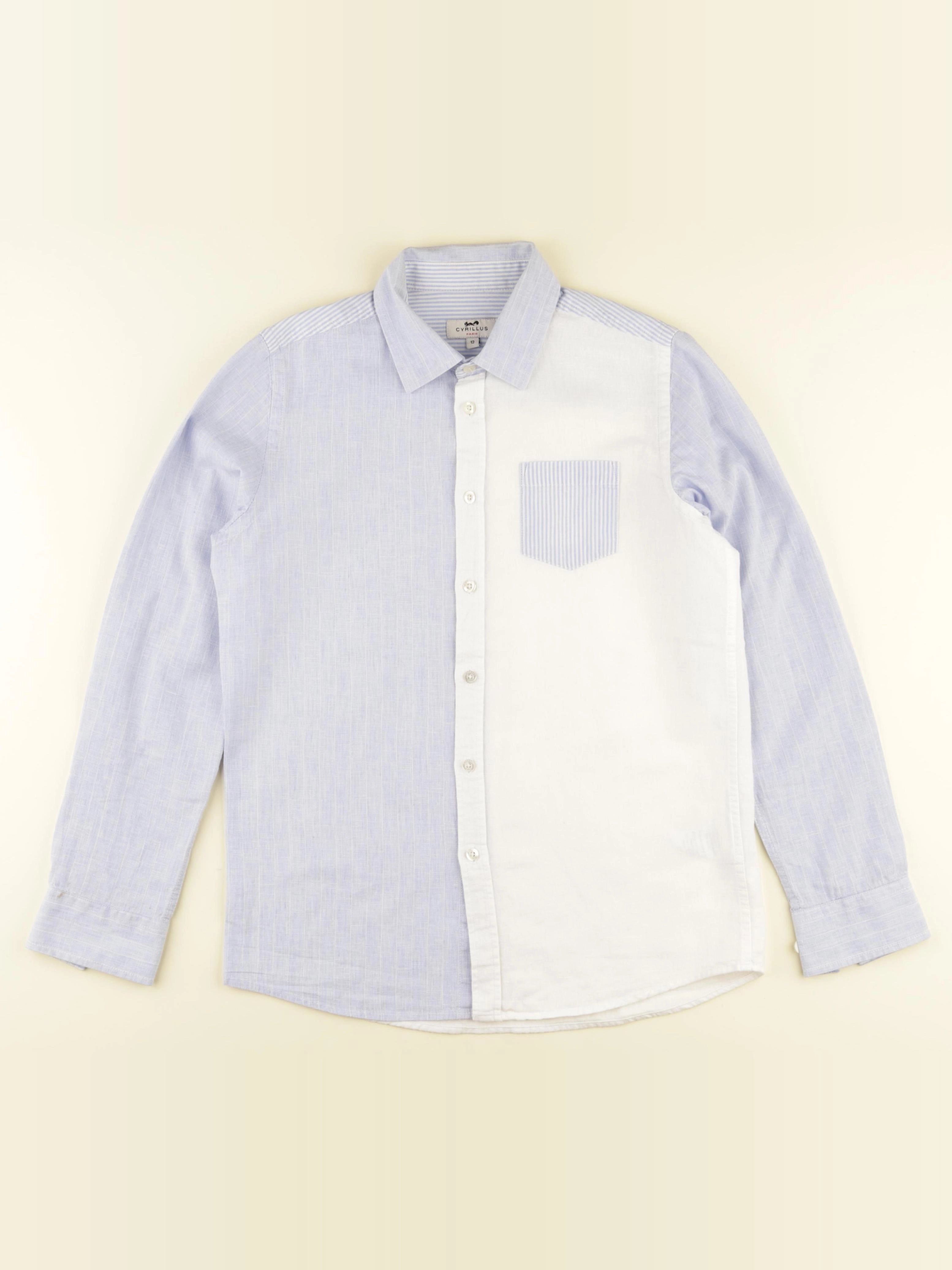 Cyrillus - chemise blanc, bleu - 12 ans