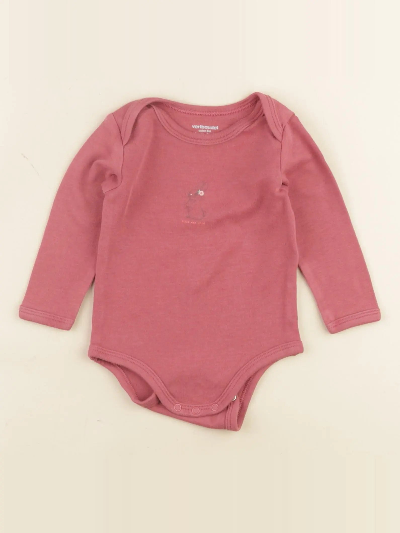 Vertbaudet - body rose - 9 mois