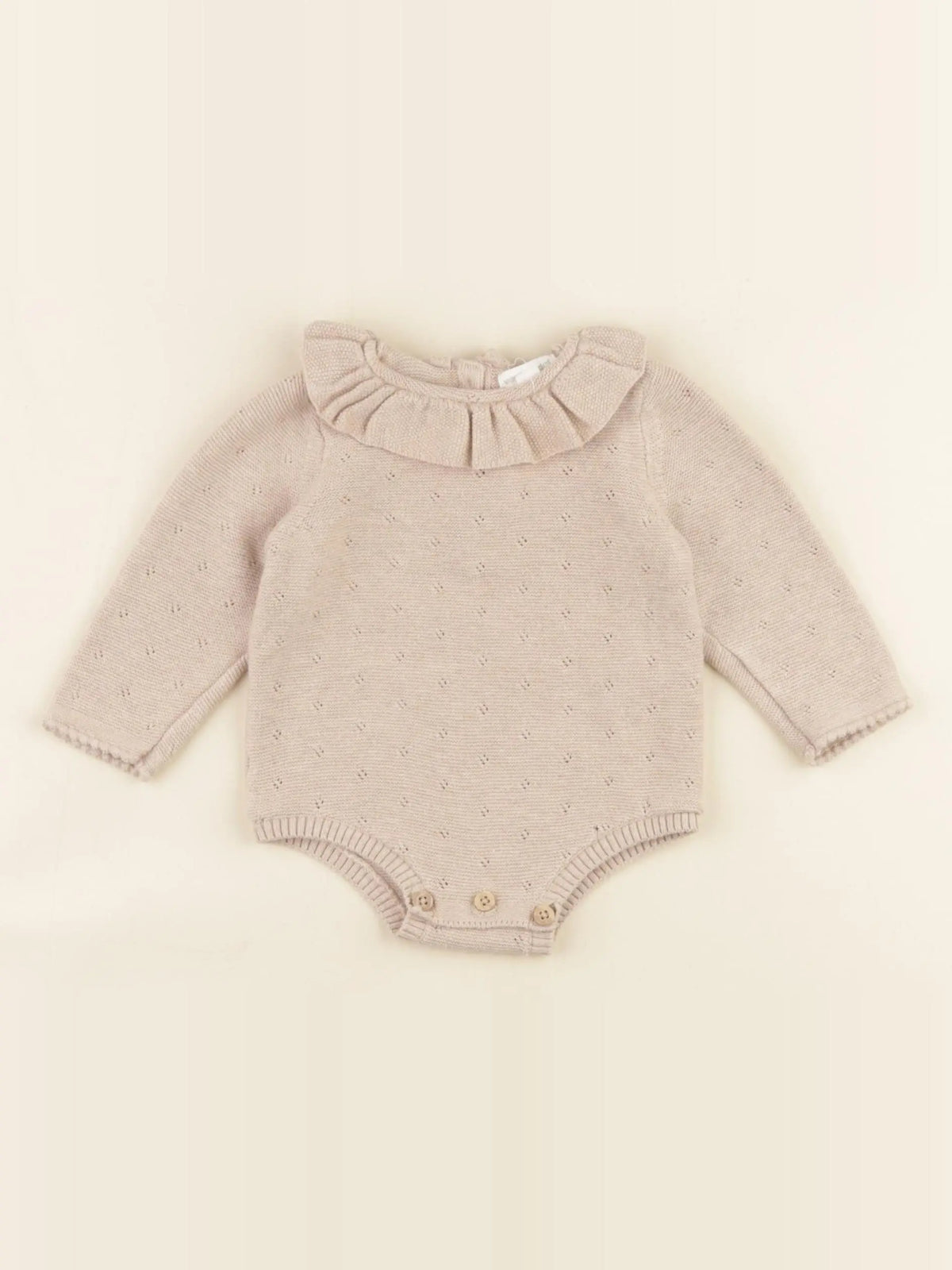 Vertbaudet - combinaison beige - 3 mois