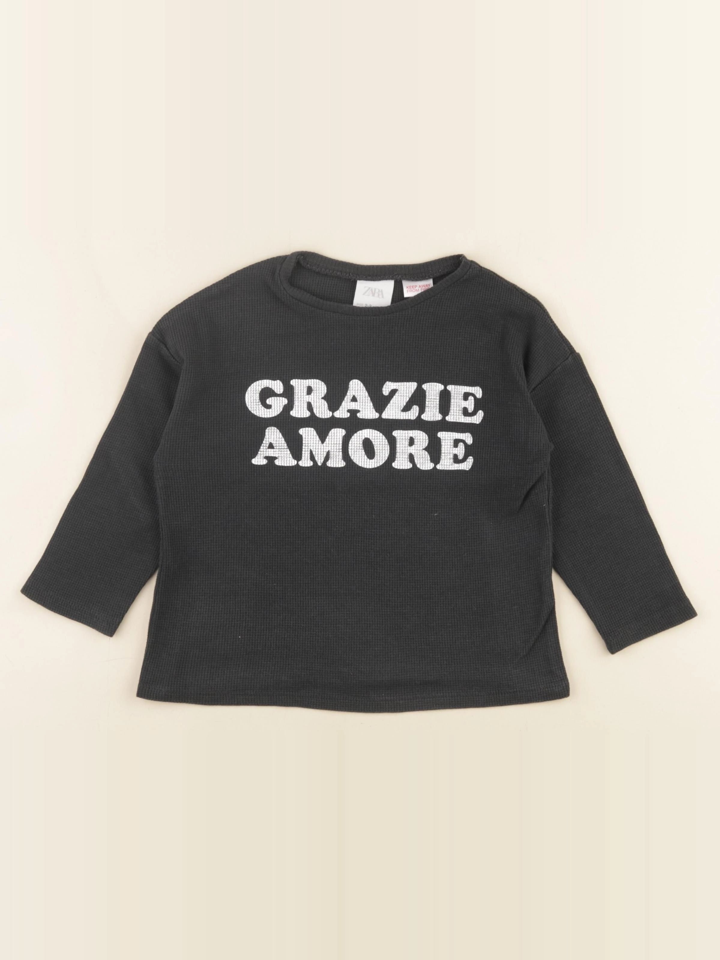 Zara - tee-shirt noir - 2/3 ans