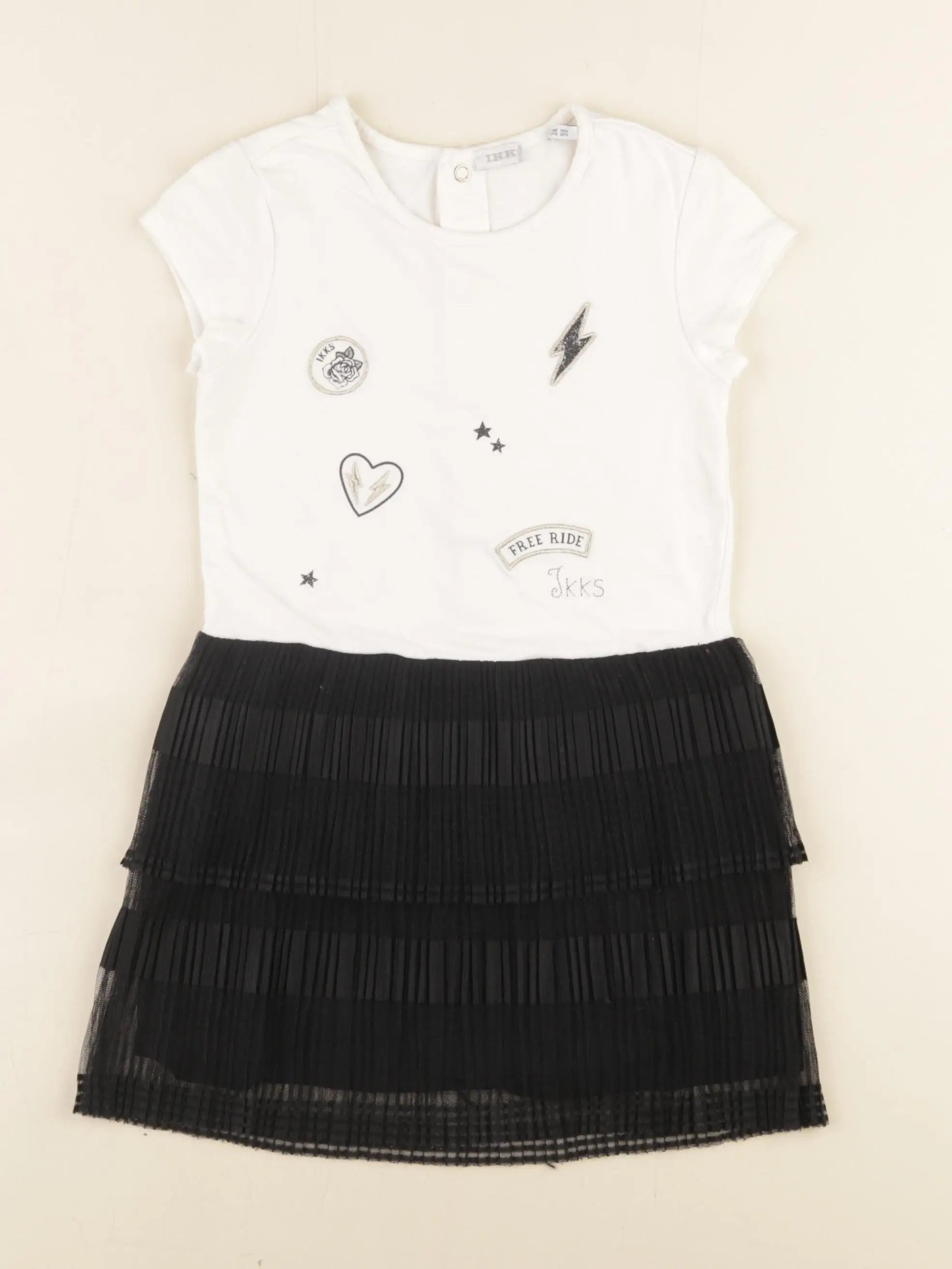 IKKS - robe beige, noir - 3 ans