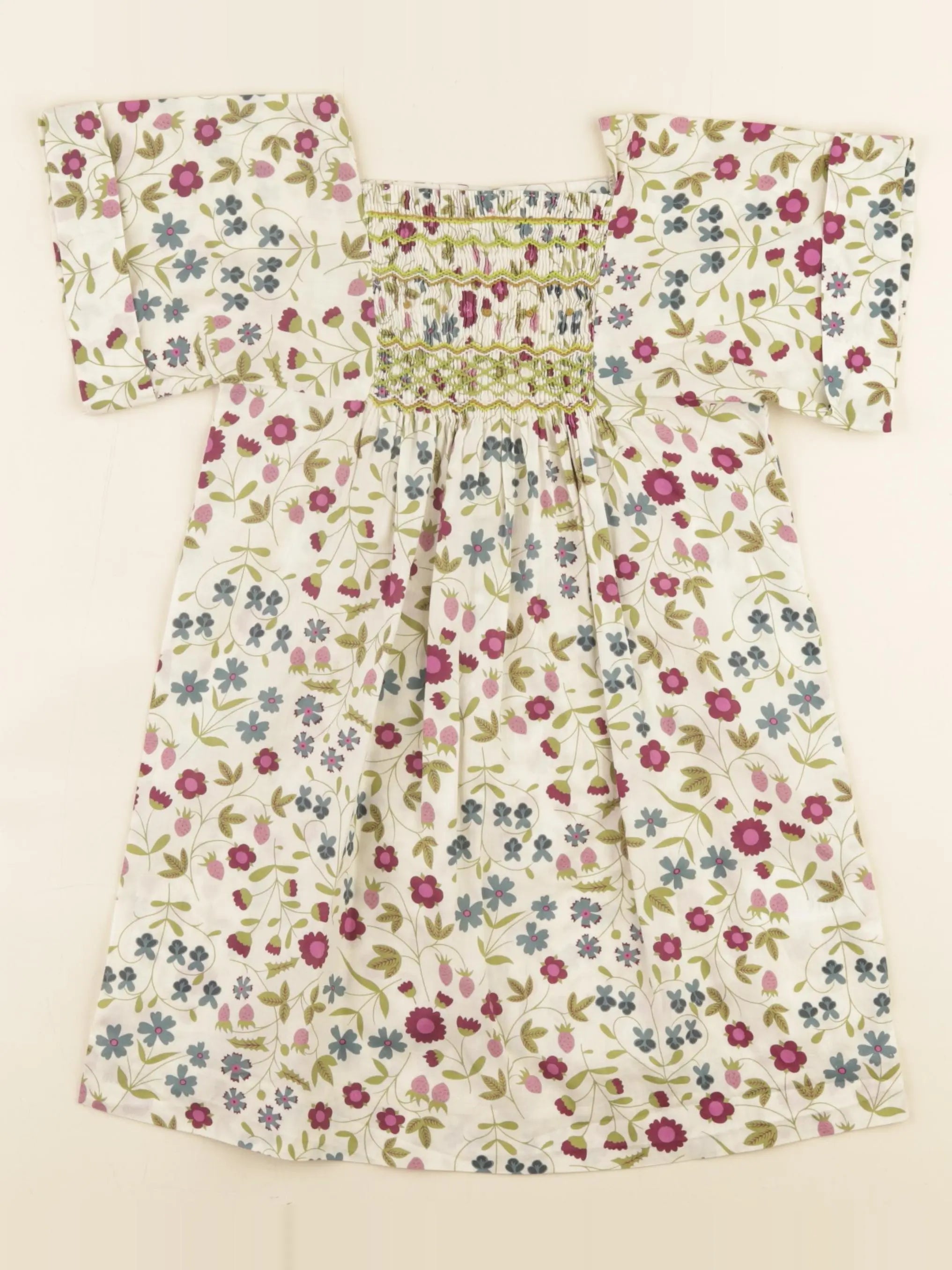 Bonpoint - robe beige, multicolore - 4 ans