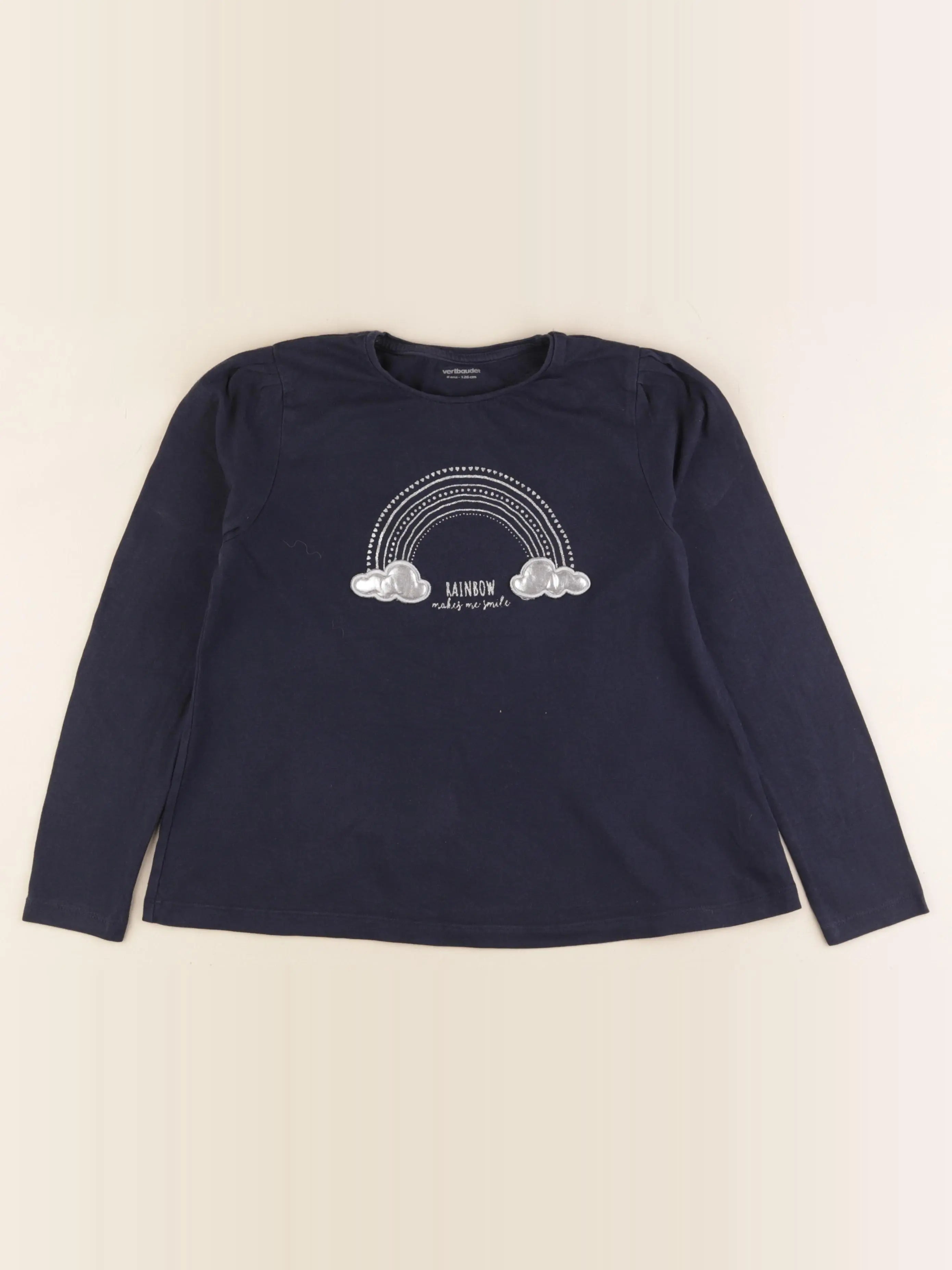 Vertbaudet - tee-shirt bleu - 8 ans