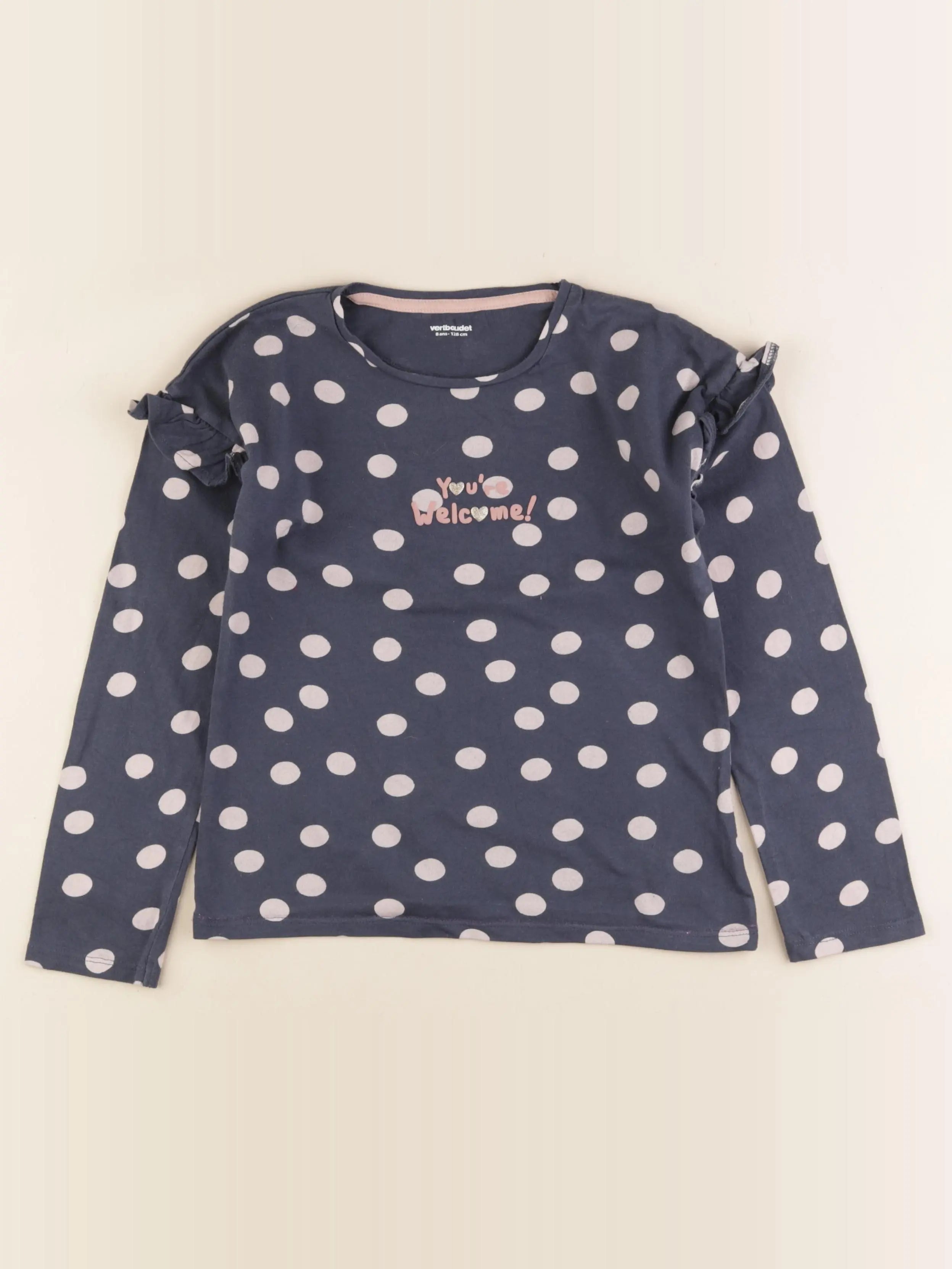 Vertbaudet - tee-shirt bleu - 8 ans