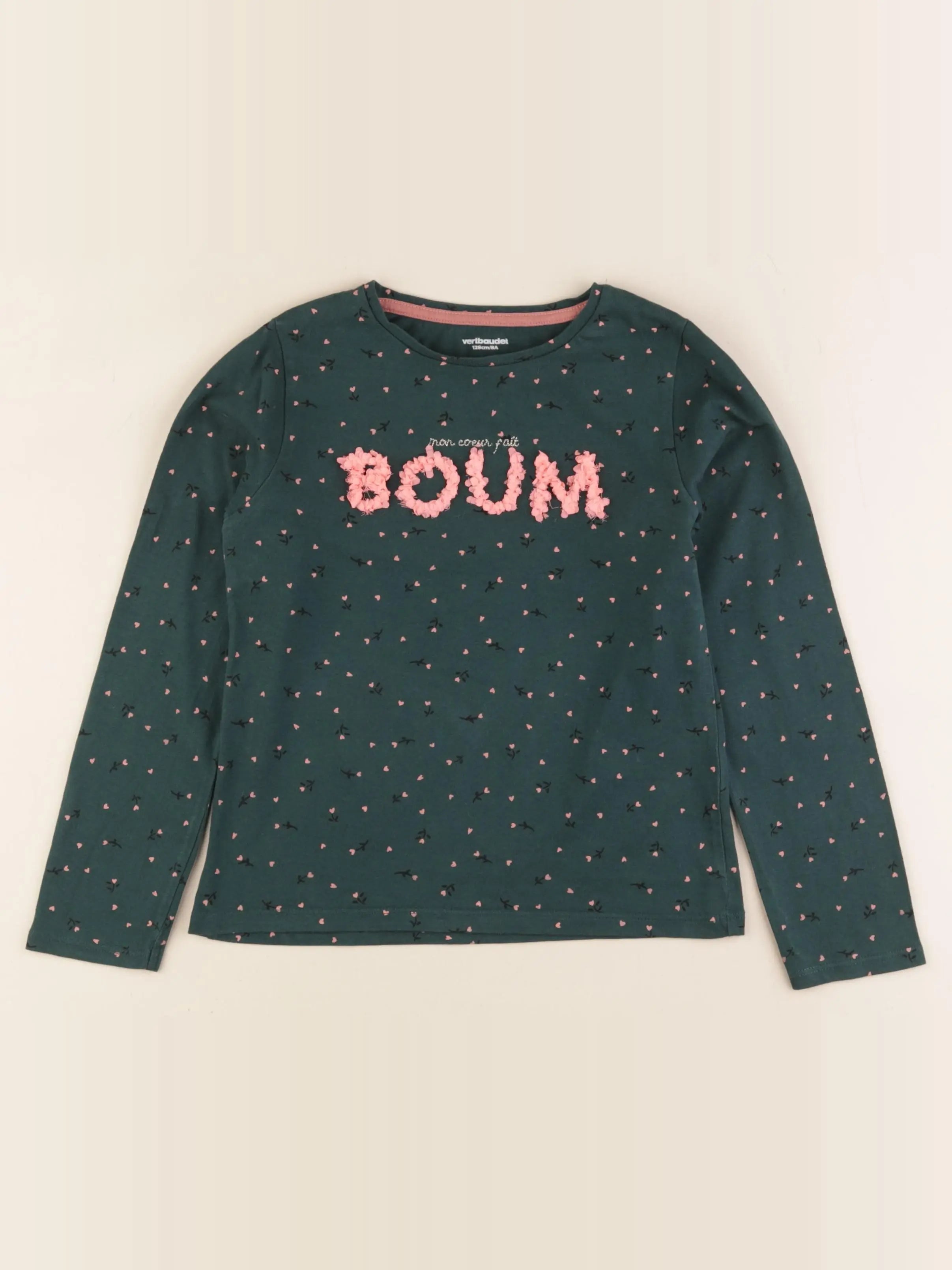 Vertbaudet - tee-shirt vert - 8 ans