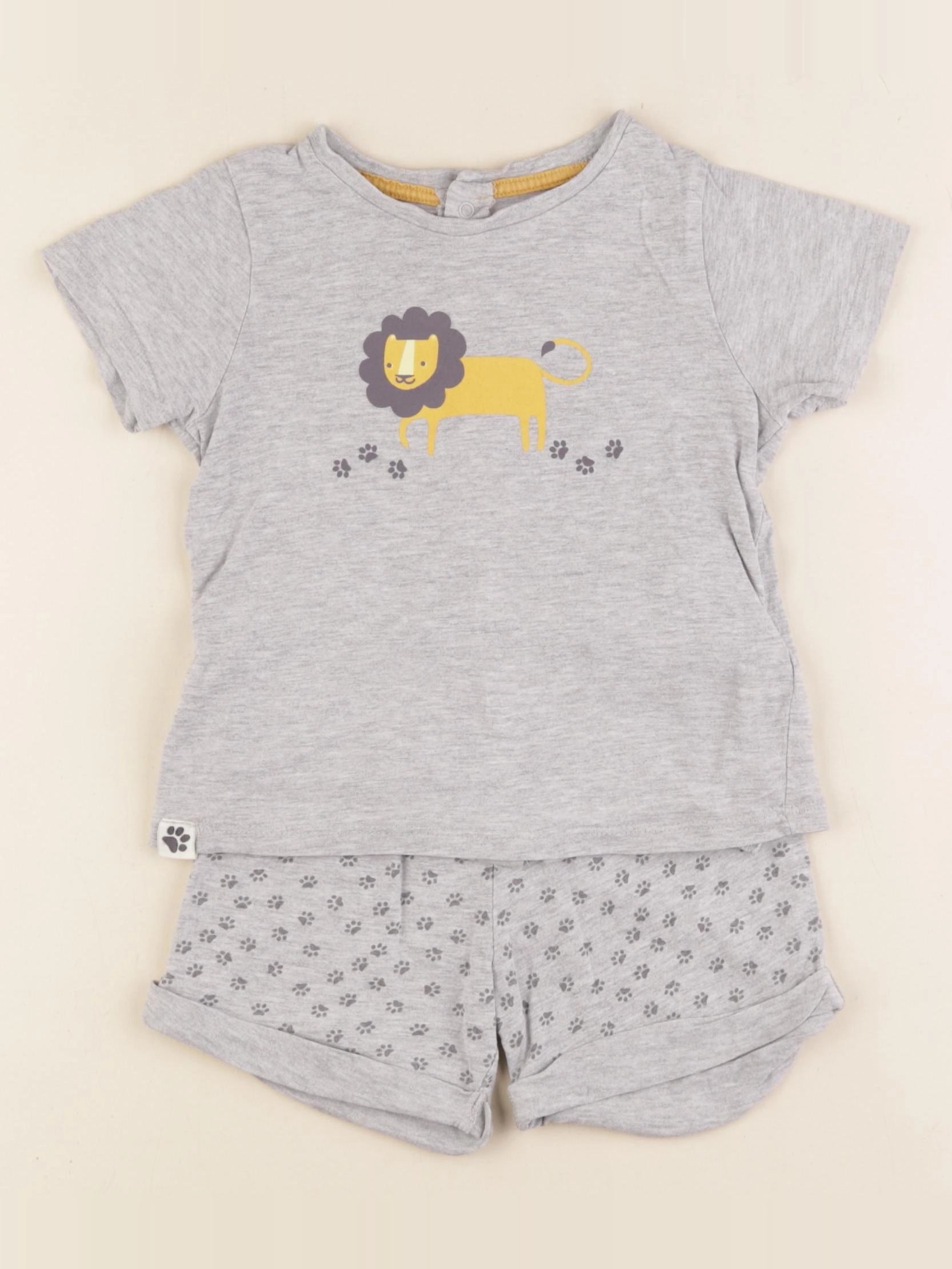 Vertbaudet - pyjama coton gris - 24 mois