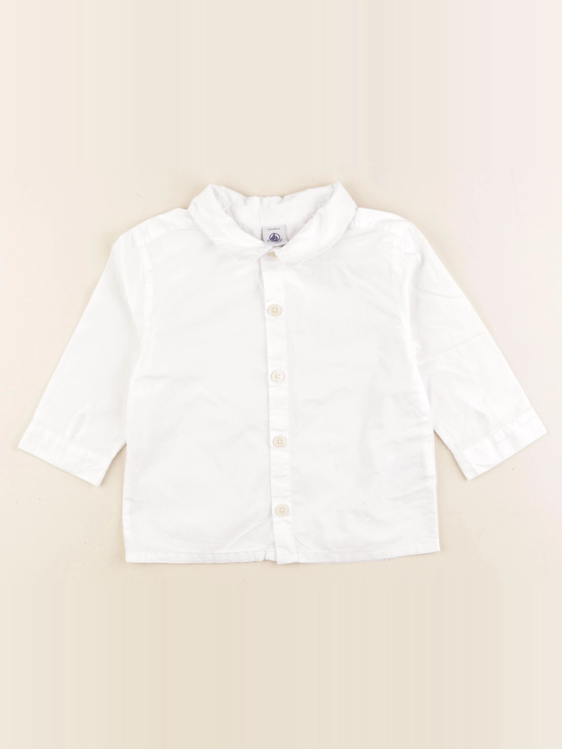Petit Bateau - chemise blanc - 24 mois