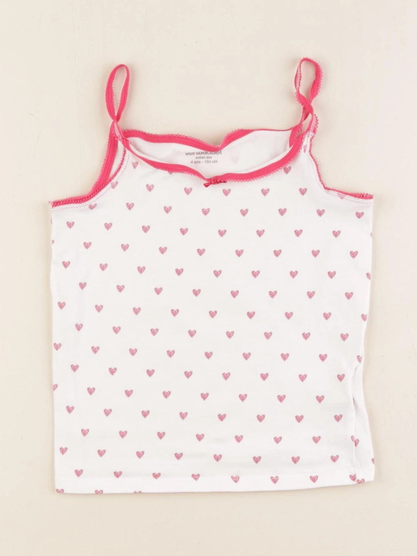 Vertbaudet - maillot de corps rose - 4 ans
