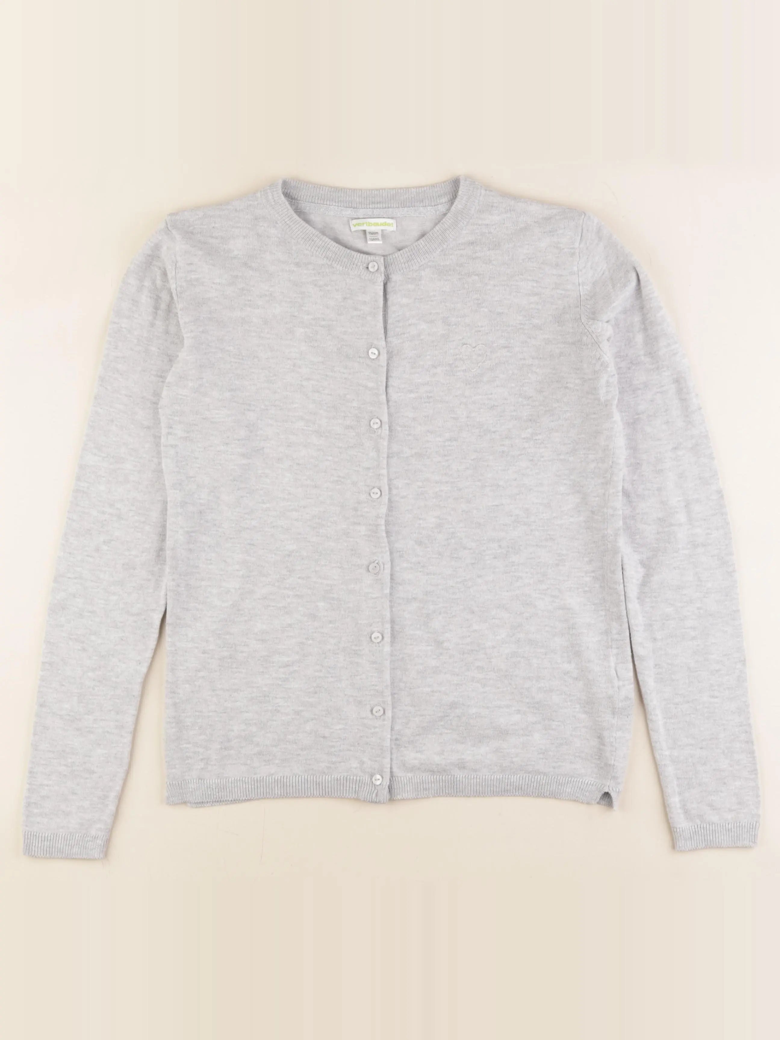 Vertbaudet - gilet gris - 12 ans