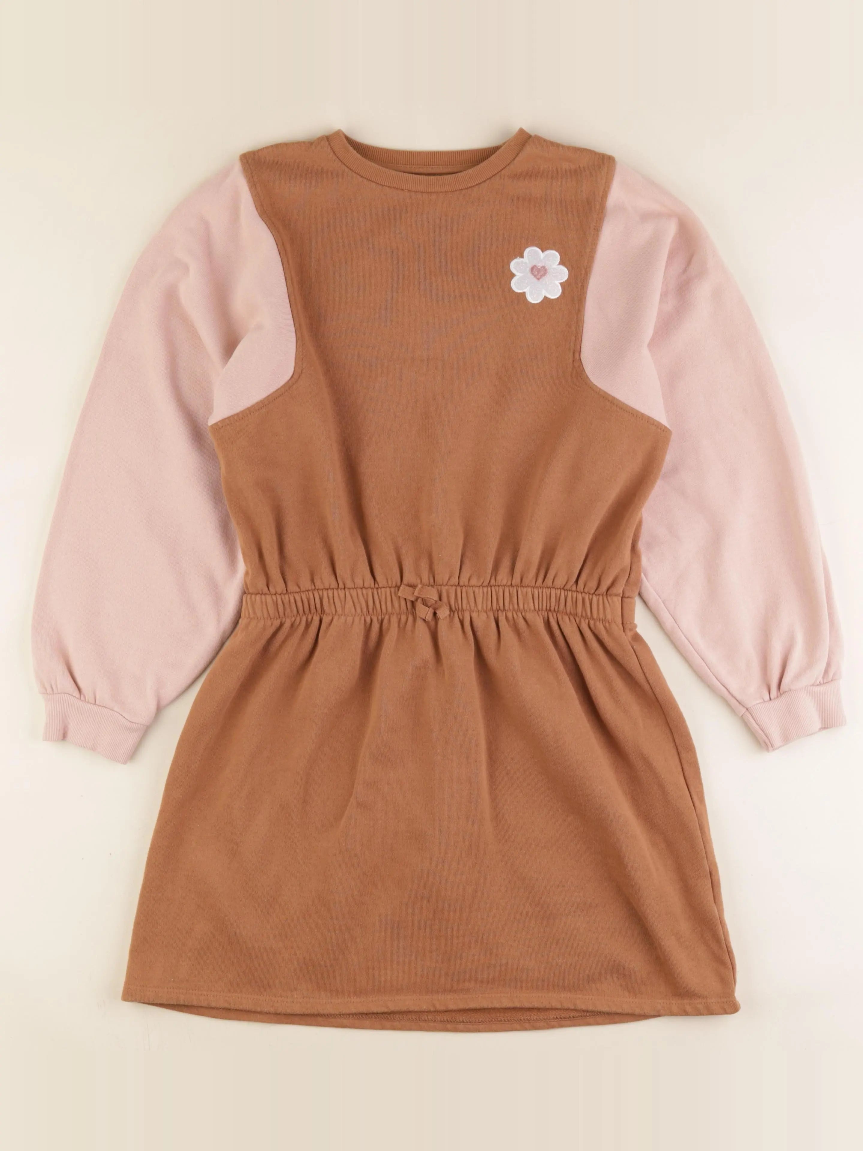 Vertbaudet - robe marron, rose - 12 ans
