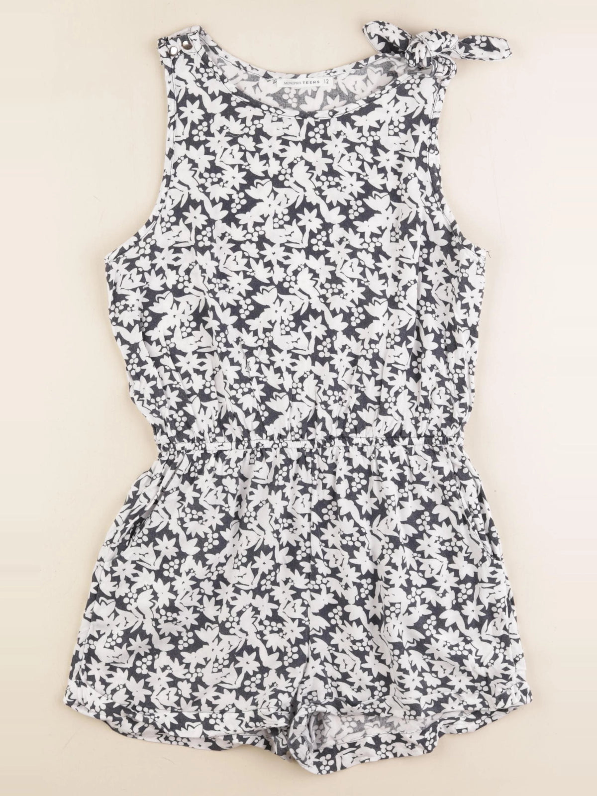 Monoprix - combinaison blanc, bleu - 12 ans