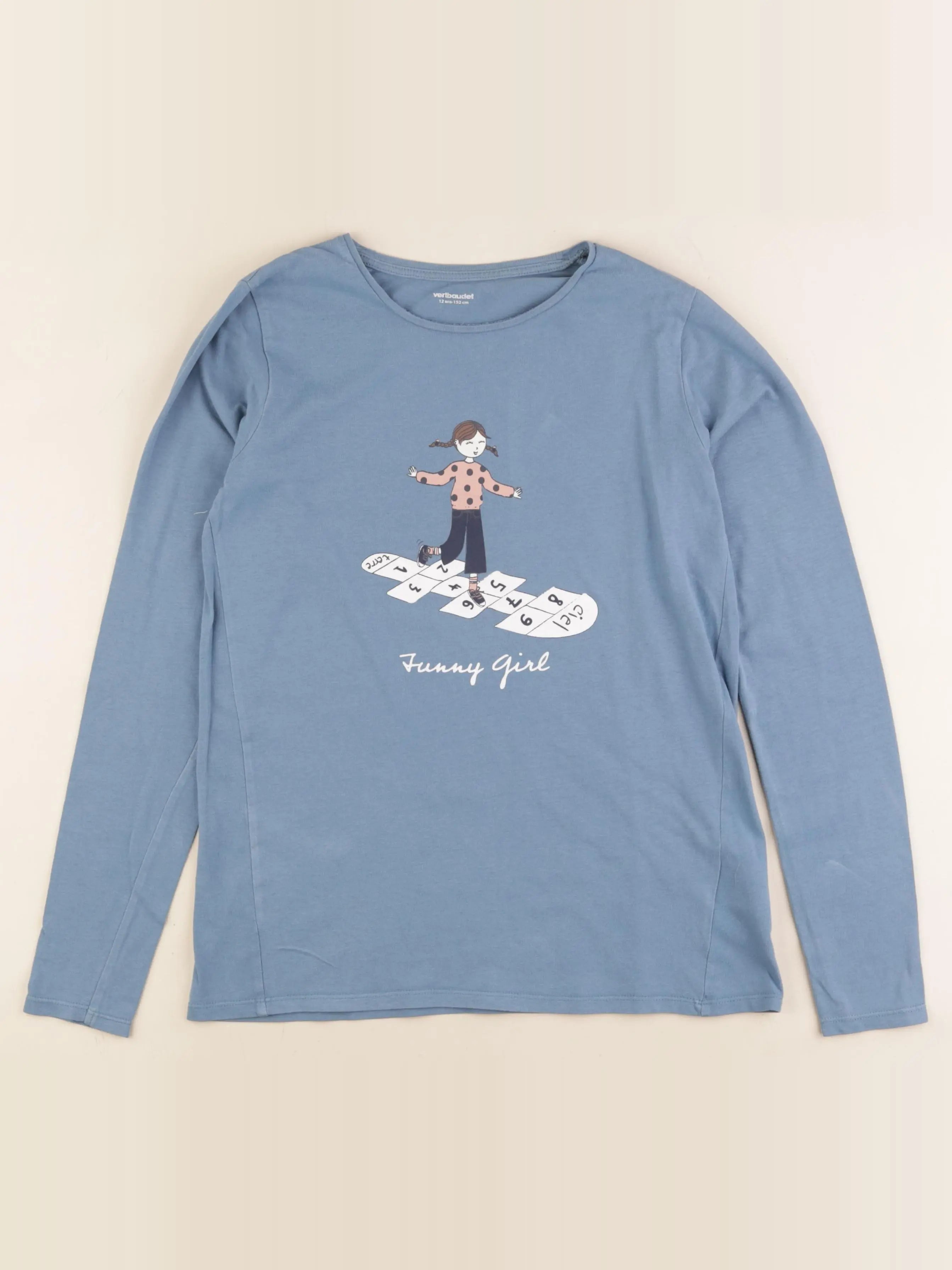 Vertbaudet - tee-shirt bleu - 12 ans