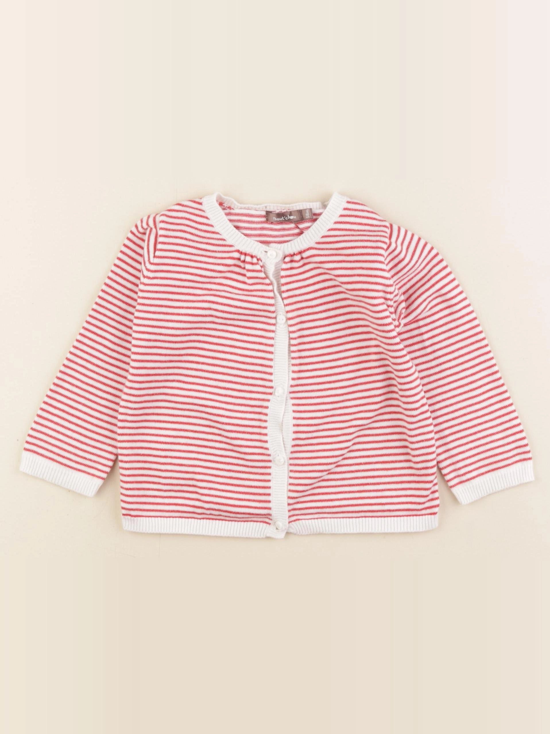 Boutchou - gilet blanc, rouge - 18 mois