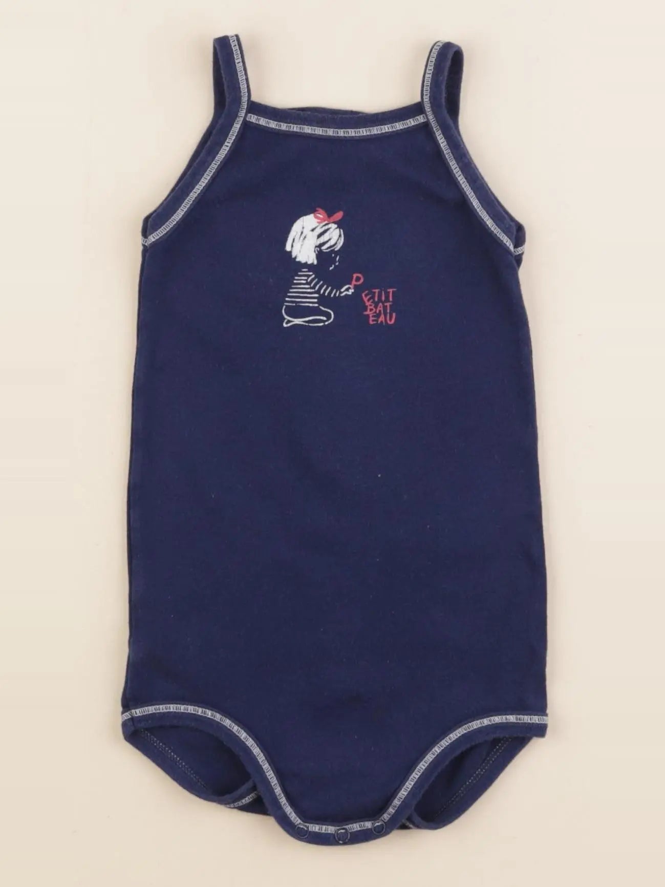 Petit Bateau - body bleu - 18 mois