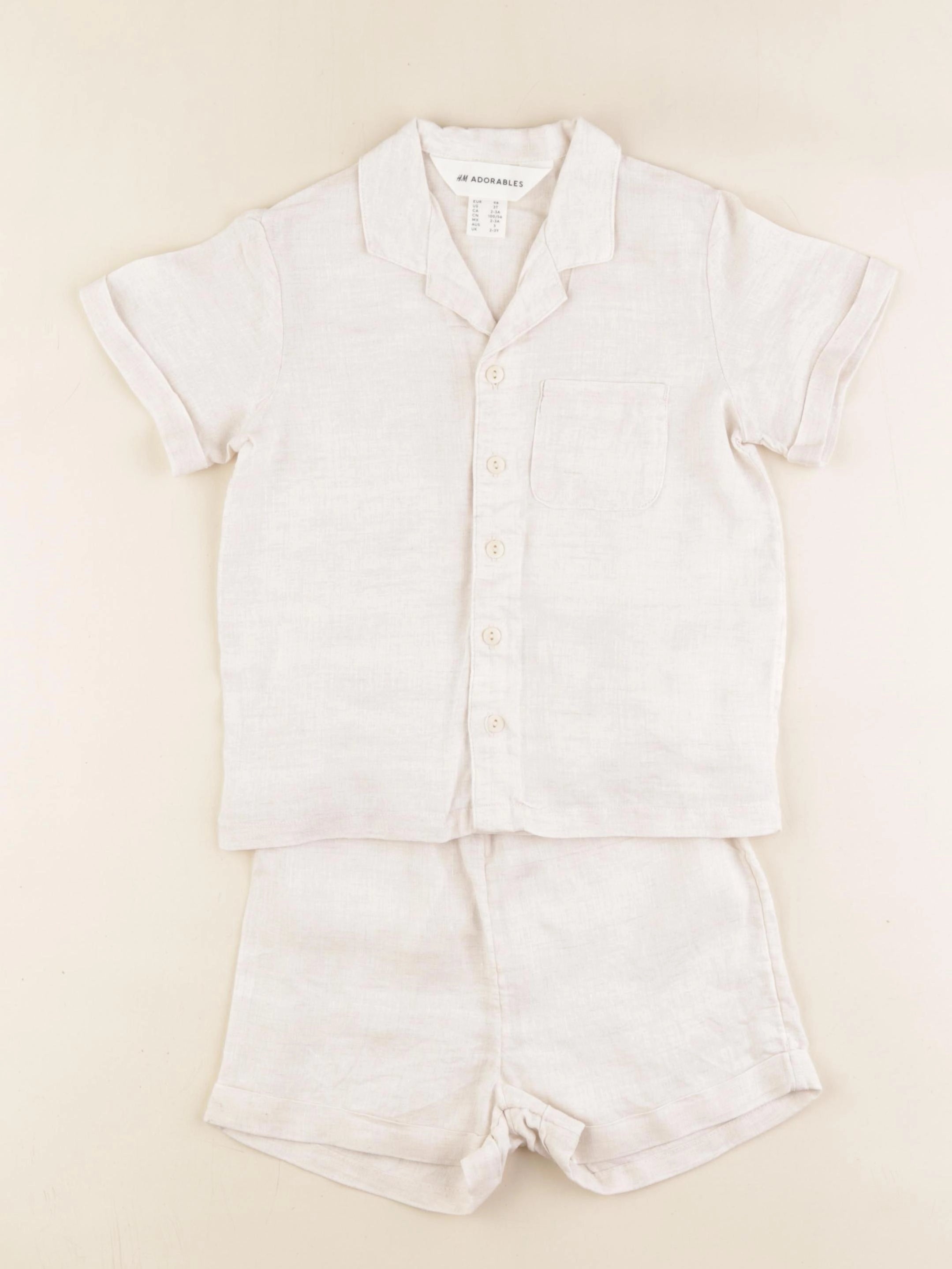 H&M - ensemble beige - 2/3 ans