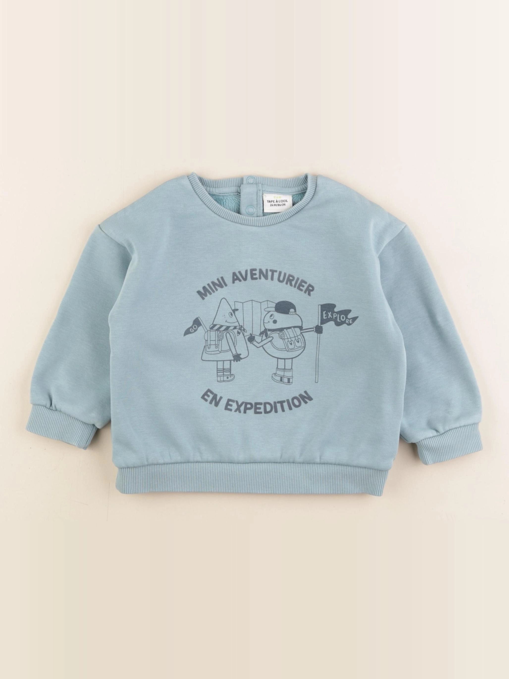 Tape à l'oeil - sweat bleu - 24 mois