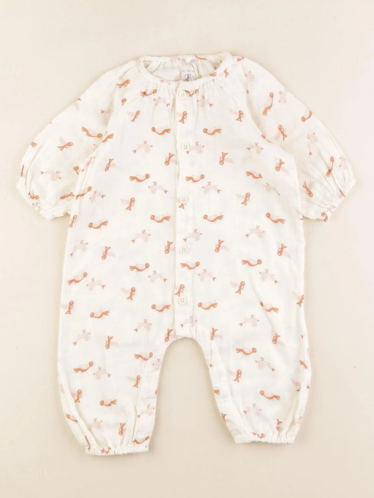 Petit Bateau - combinaison beige - 6 mois