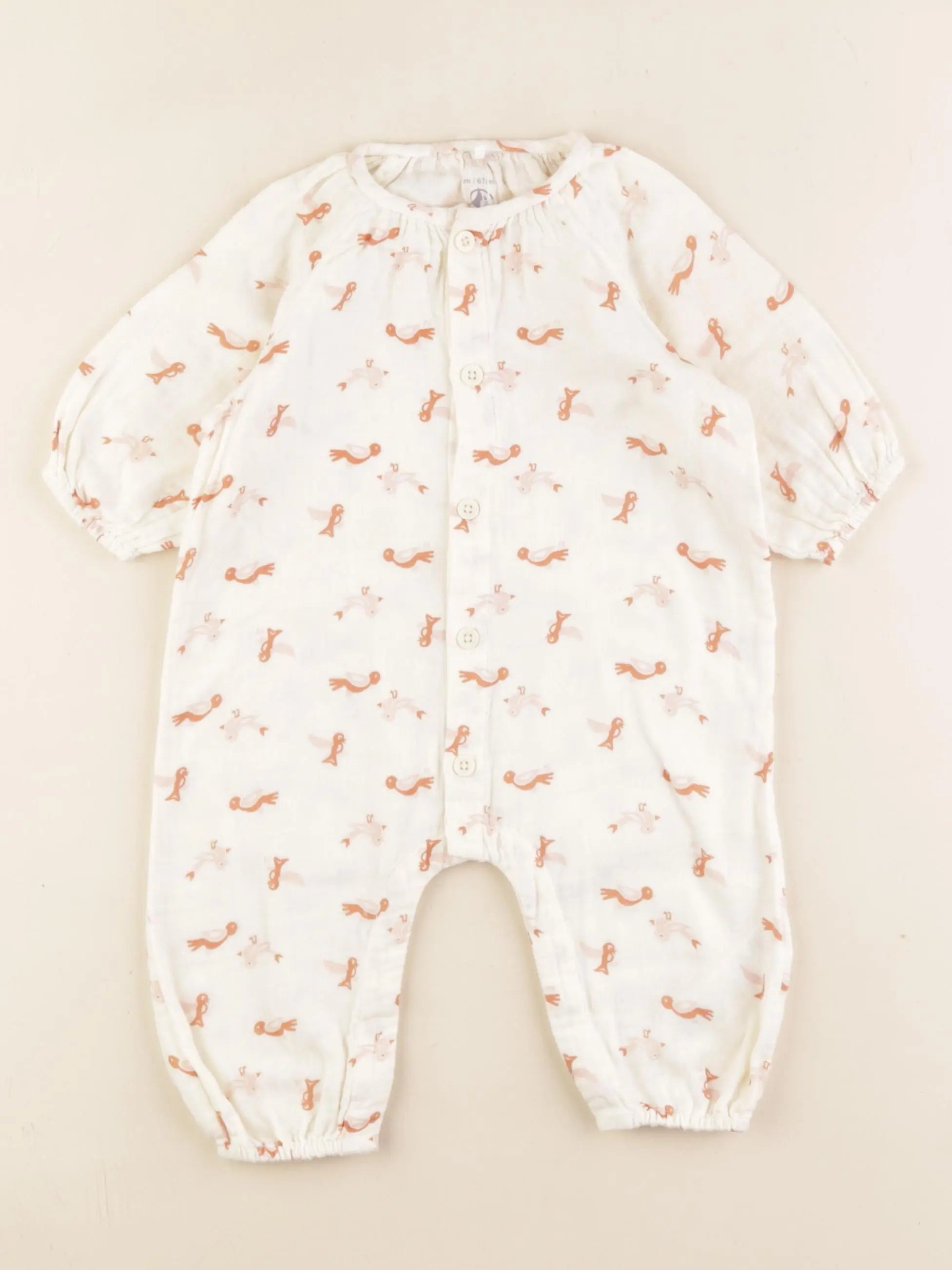 Petit Bateau - combinaison beige - 6 mois