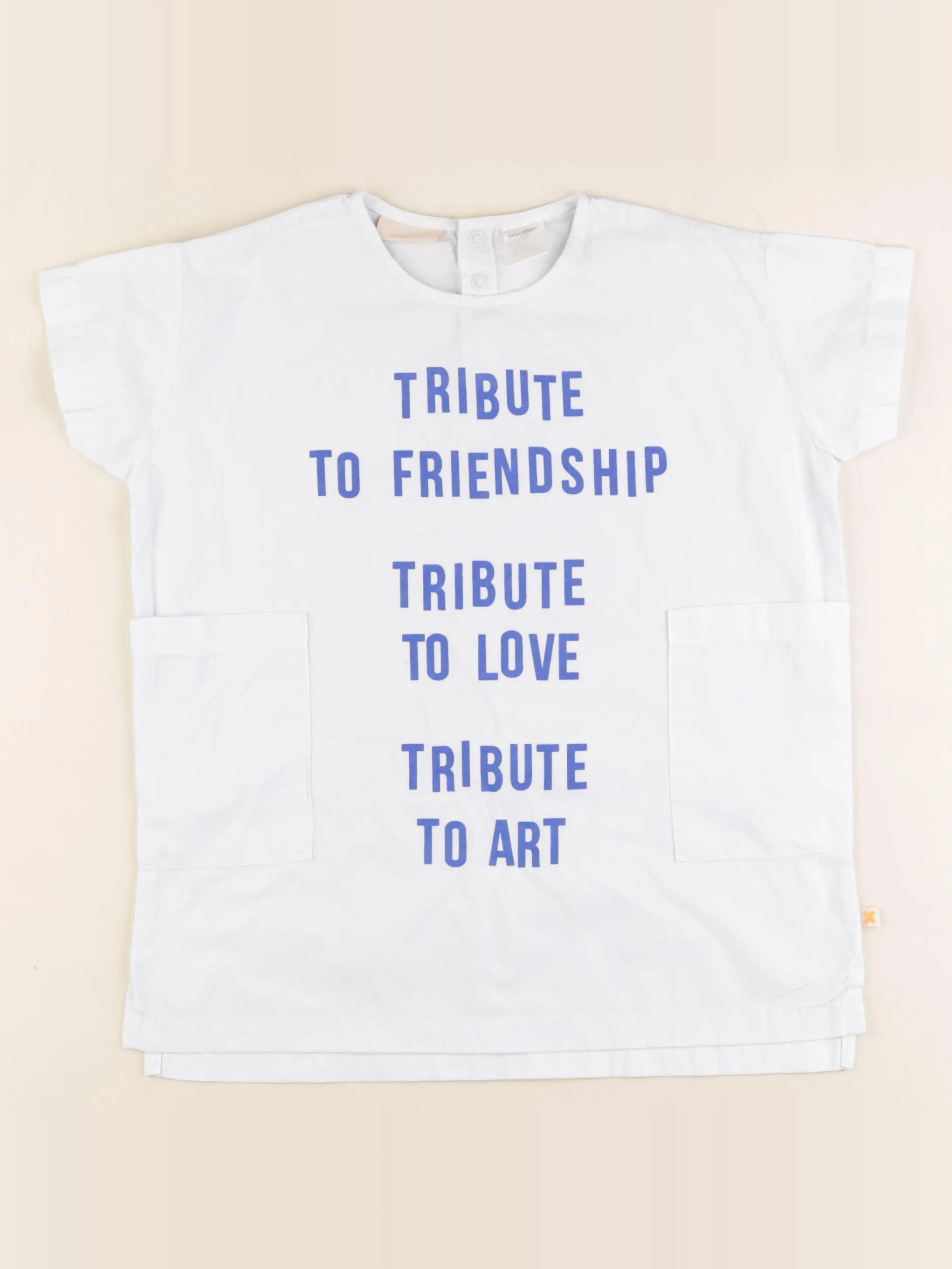 Tiny Cottons - robe blanc, bleu - 2 ans