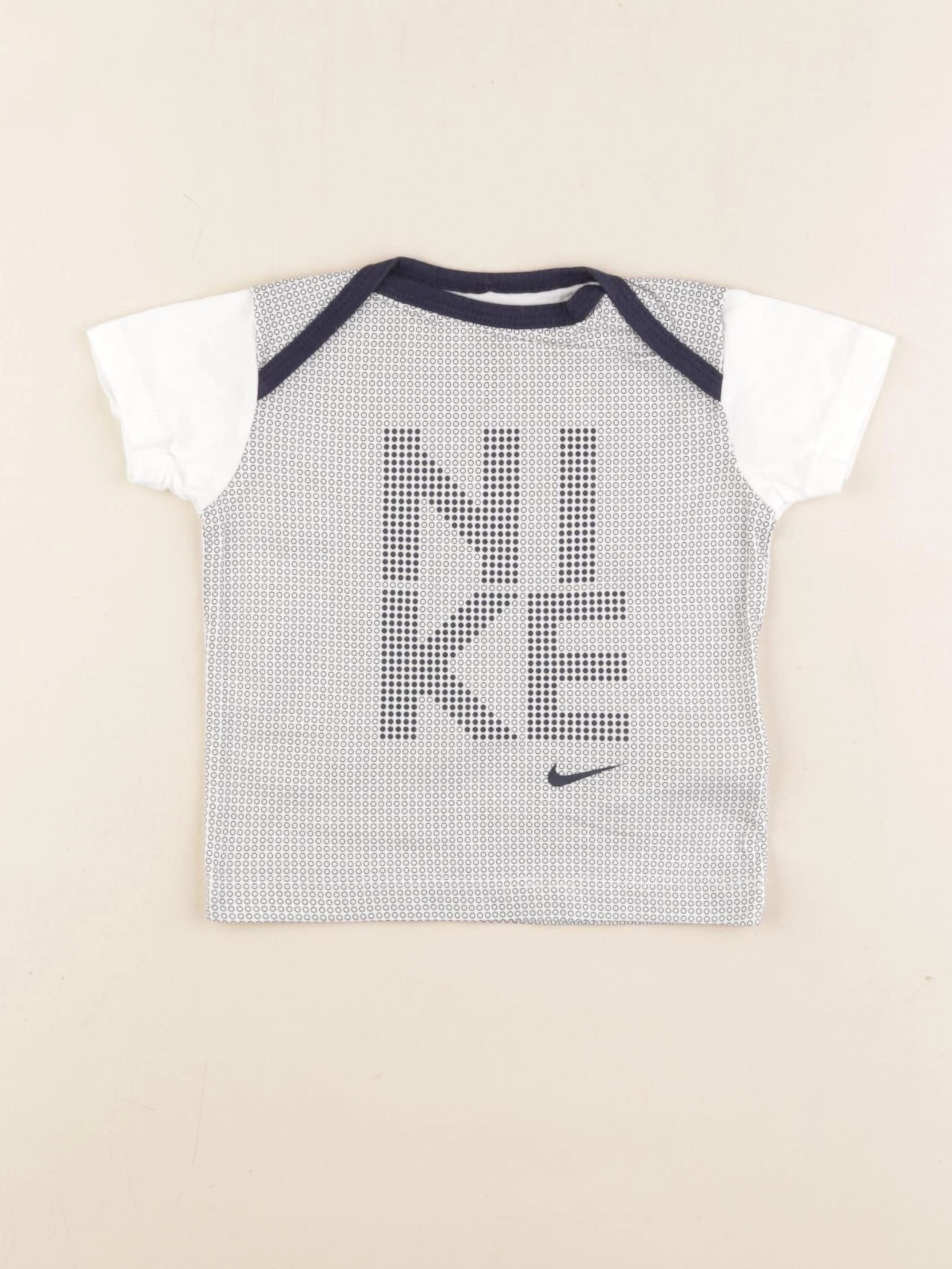 Nike - tee-shirt blanc, bleu - 6/9 mois