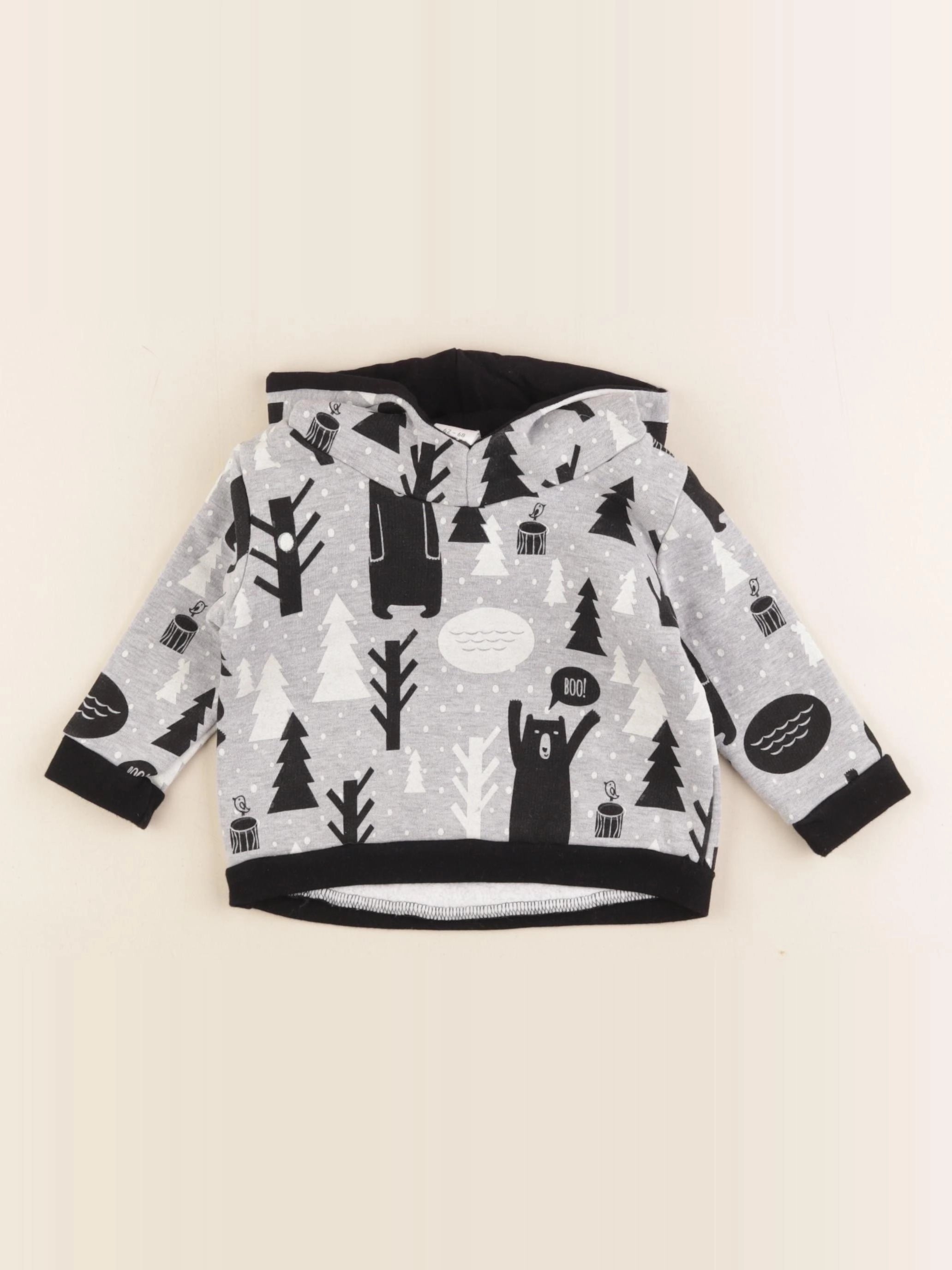 Pink Chicken - sweat gris - 3/6 mois