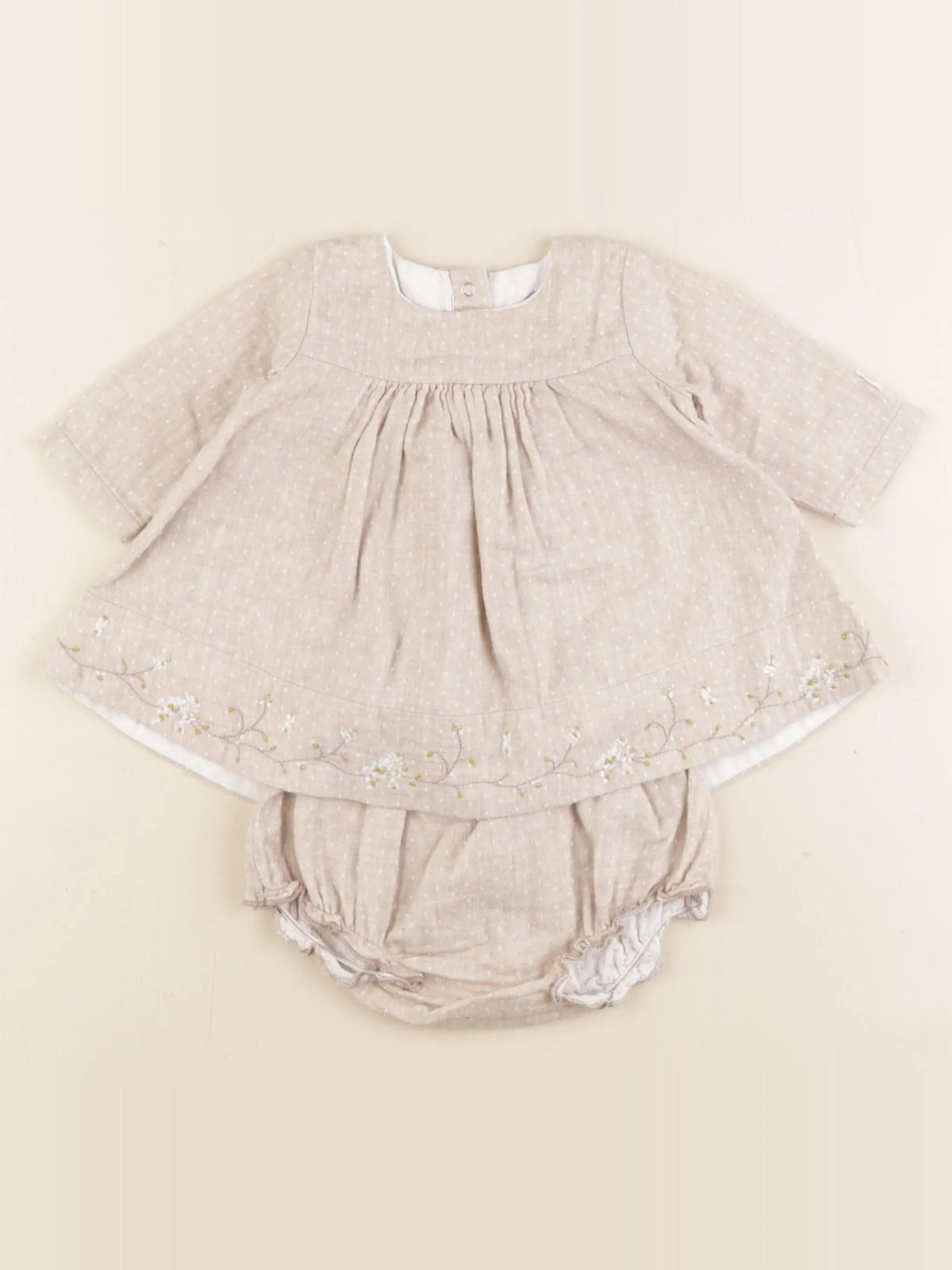 Petit Bateau - robe beige - 3 mois