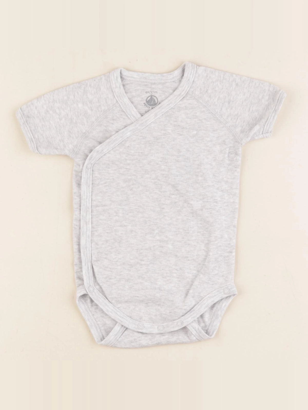 Petit Bateau - body gris - 6 mois