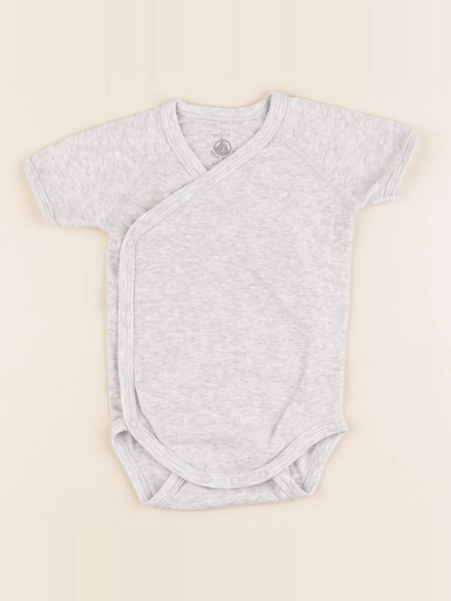 Petit Bateau - body gris - 6 mois
