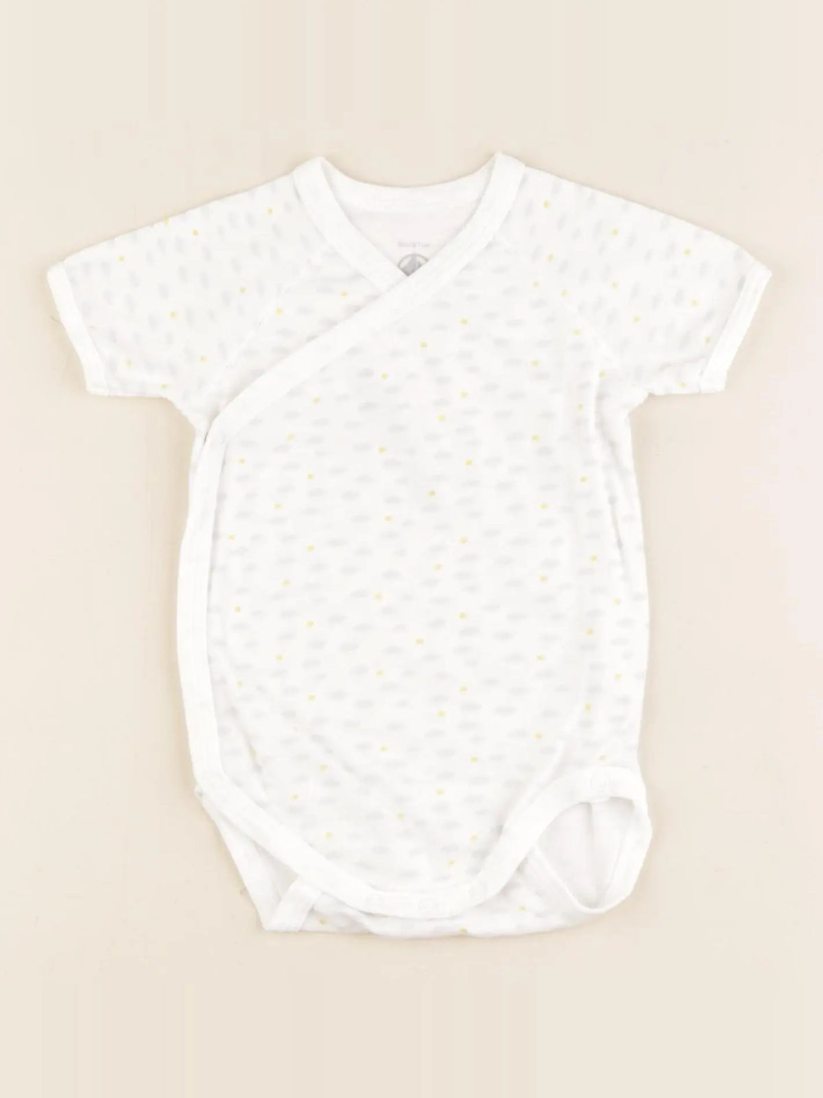 Petit Bateau - body blanc, gris - 6 mois