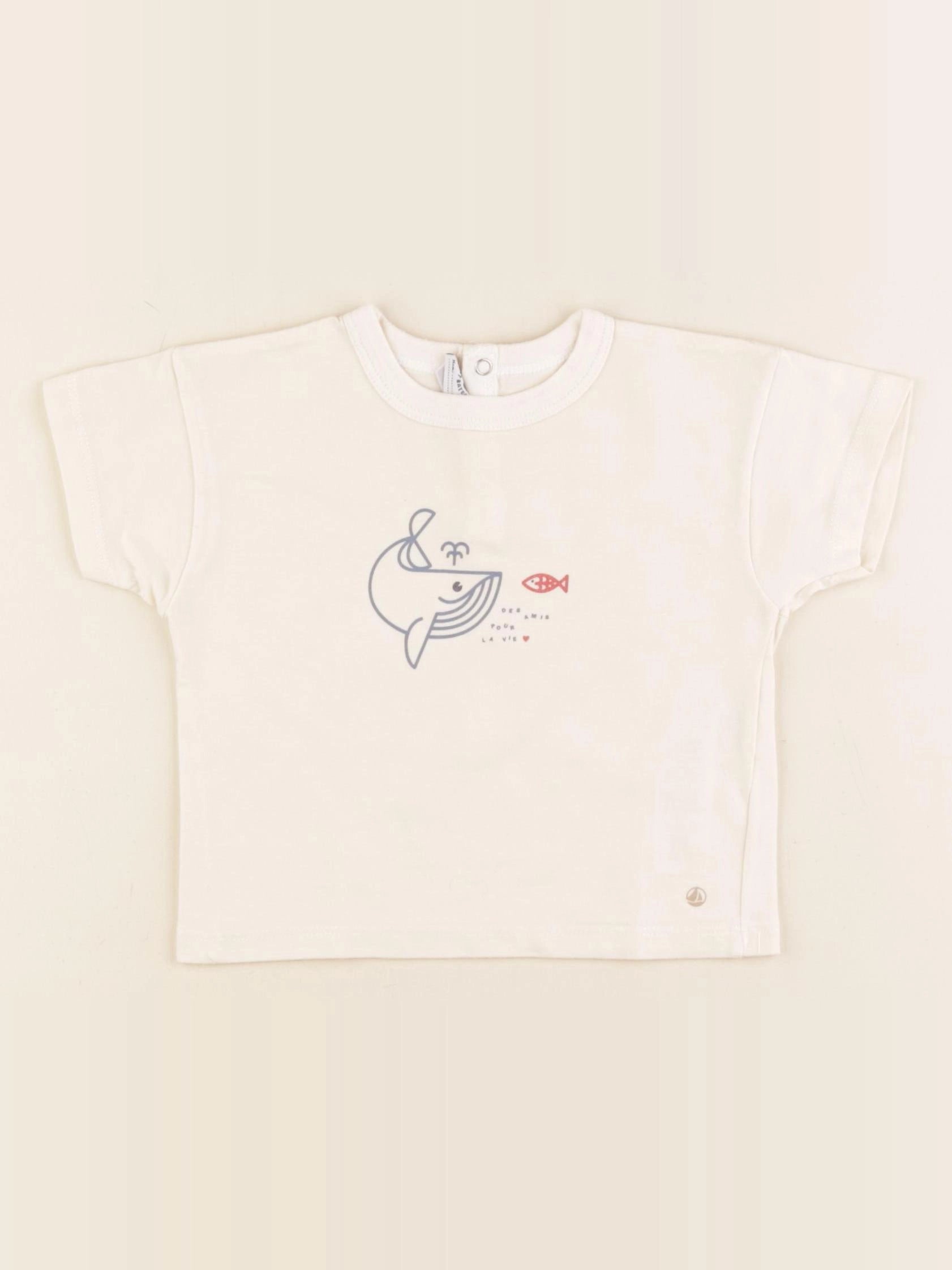 Petit Bateau - tee-shirt beige - 6 mois