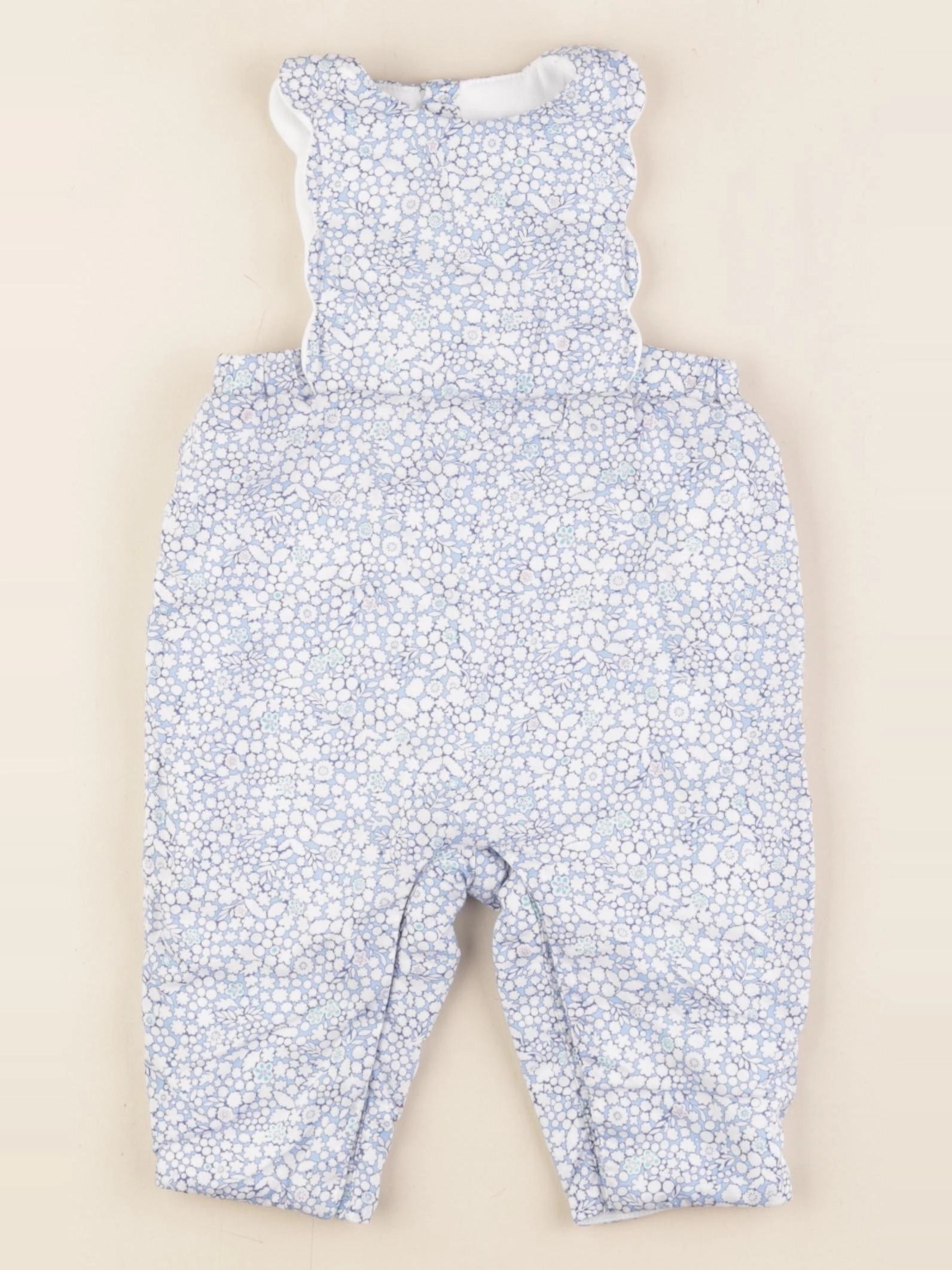 Jacadi - combinaison doublé, liberty bleu - 6 mois