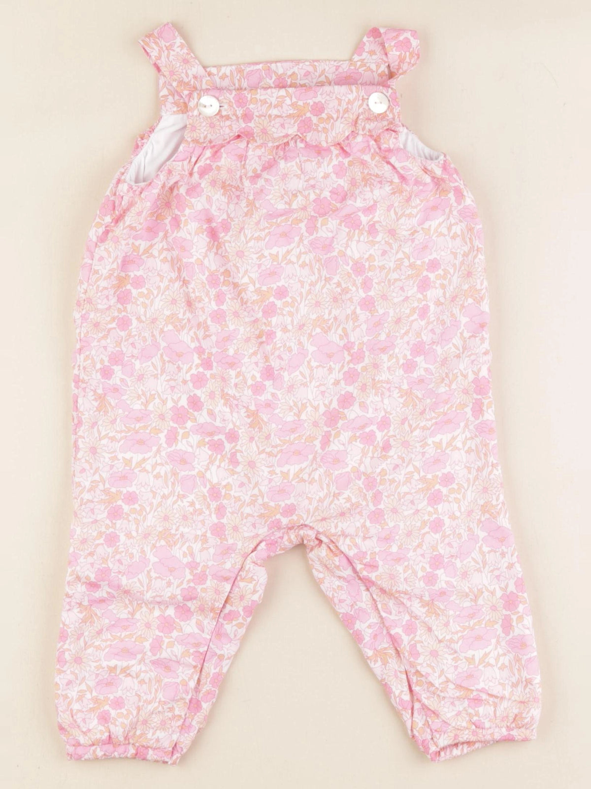 Jacadi - salopette liberty rose - 6 mois