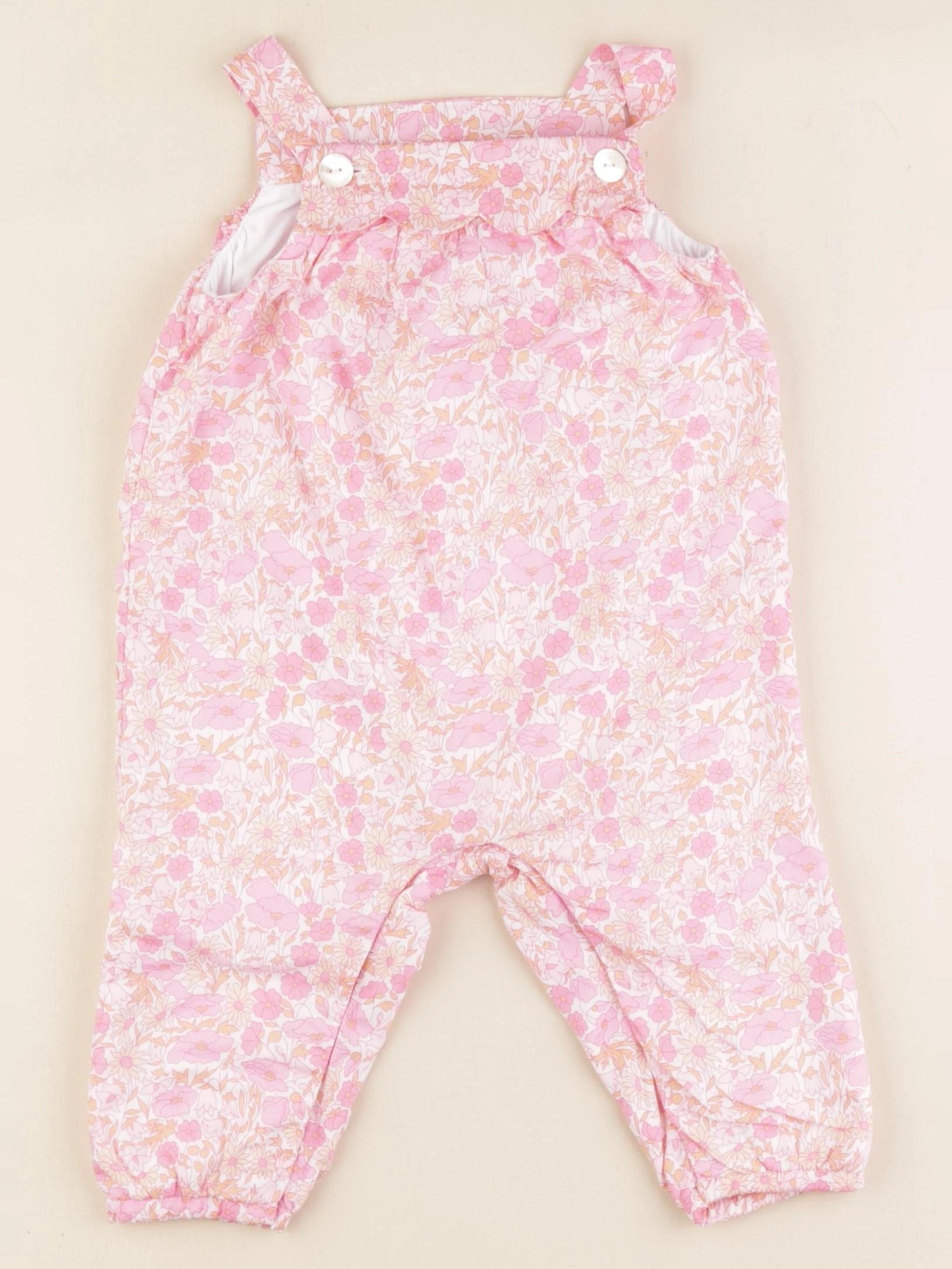 Jacadi - salopette liberty rose - 6 mois