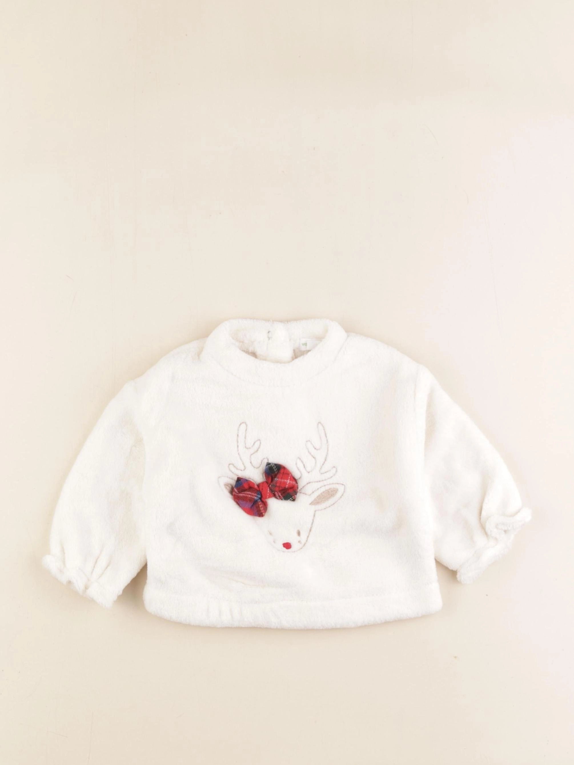 Vertbaudet - sweat blanc - 6 mois