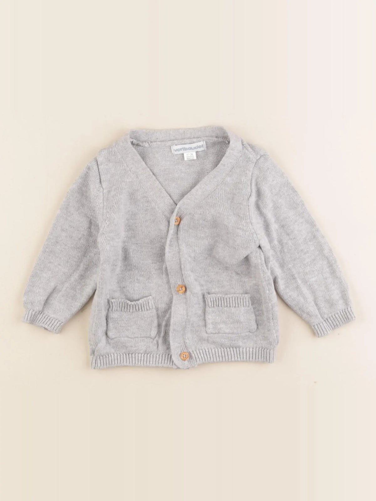 Vertbaudet - gilet gris - 6 mois