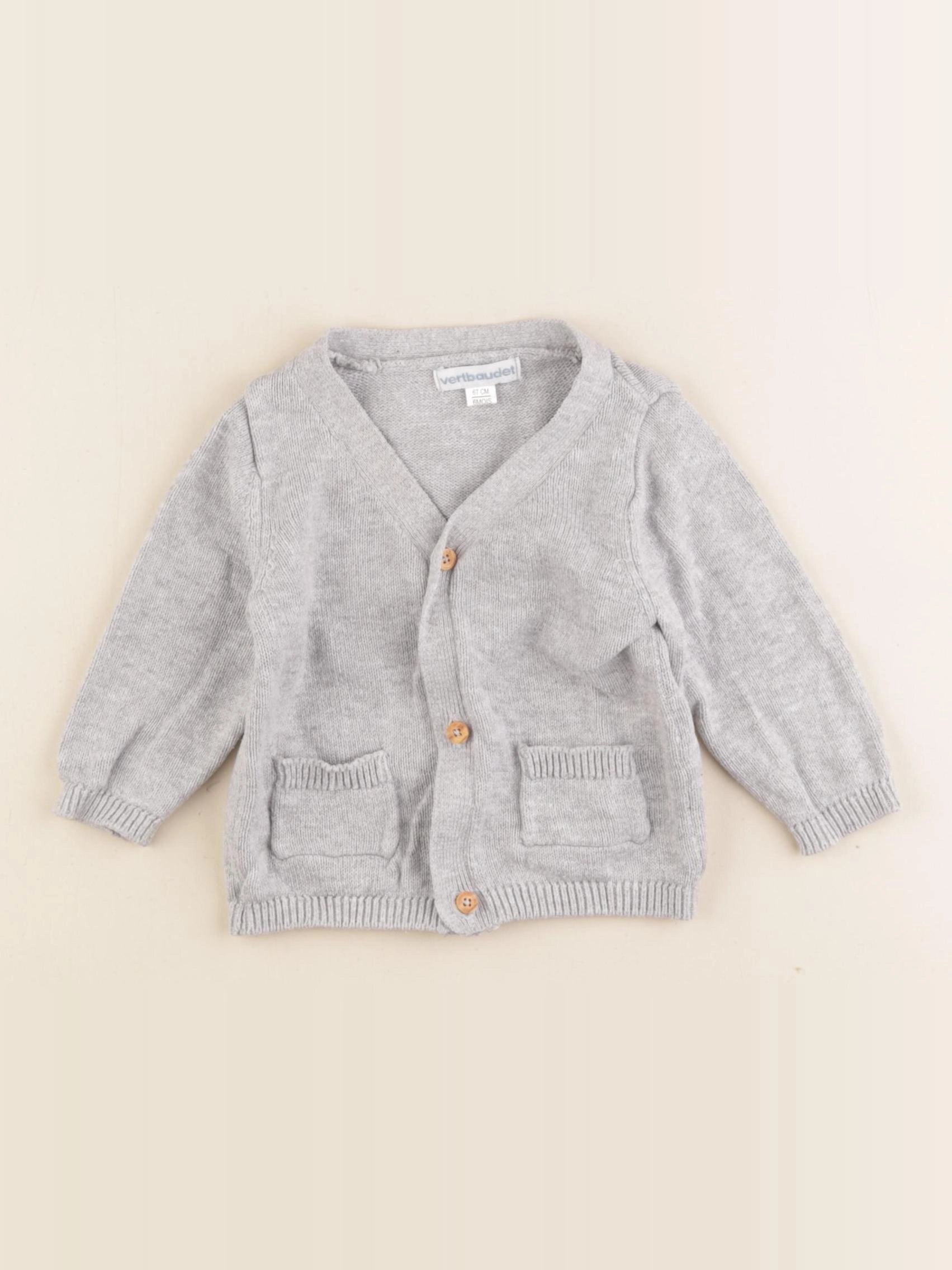 Vertbaudet - gilet gris - 6 mois