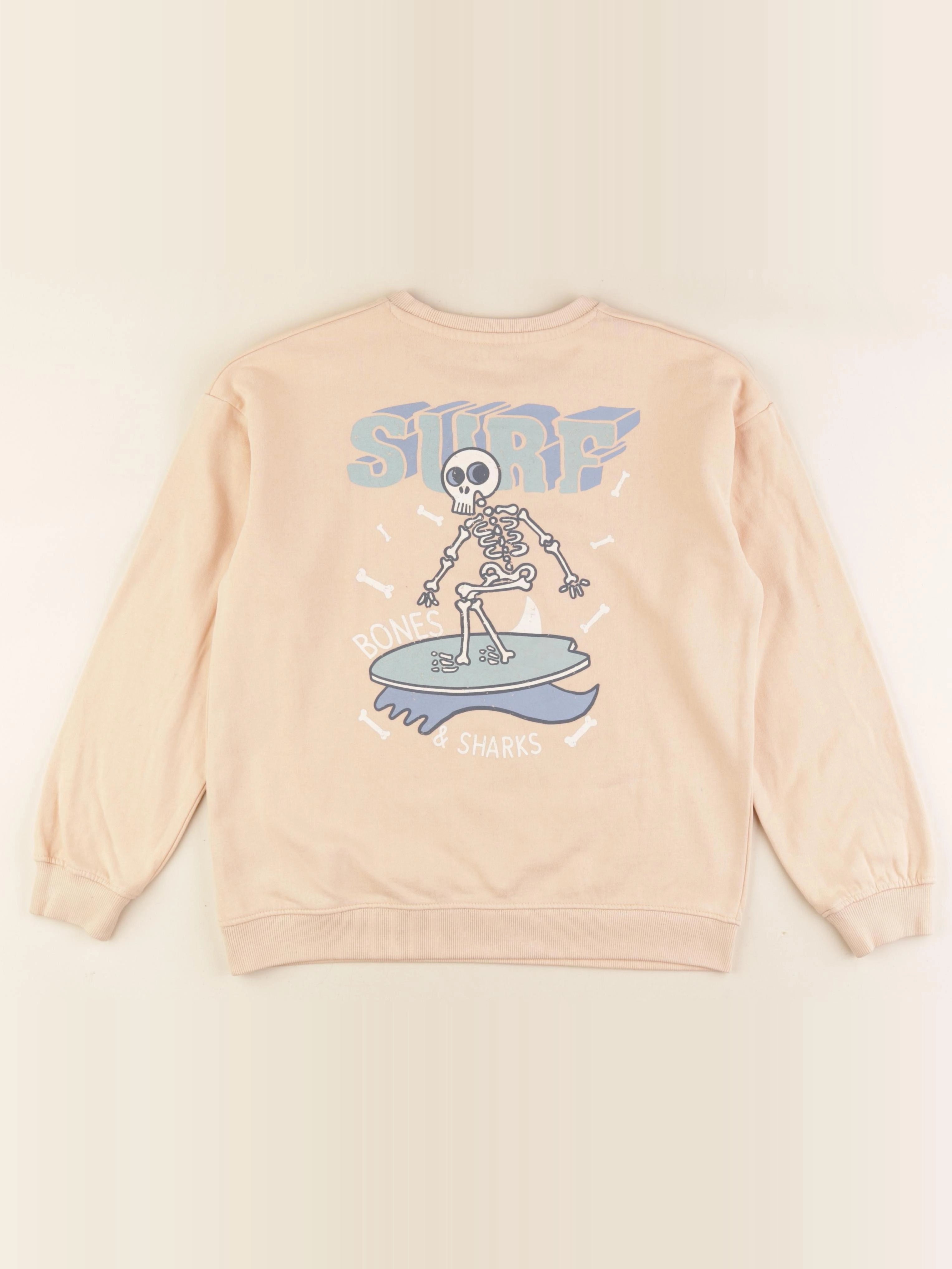 Vertbaudet - sweat imprimé au dos orange - 12 ans