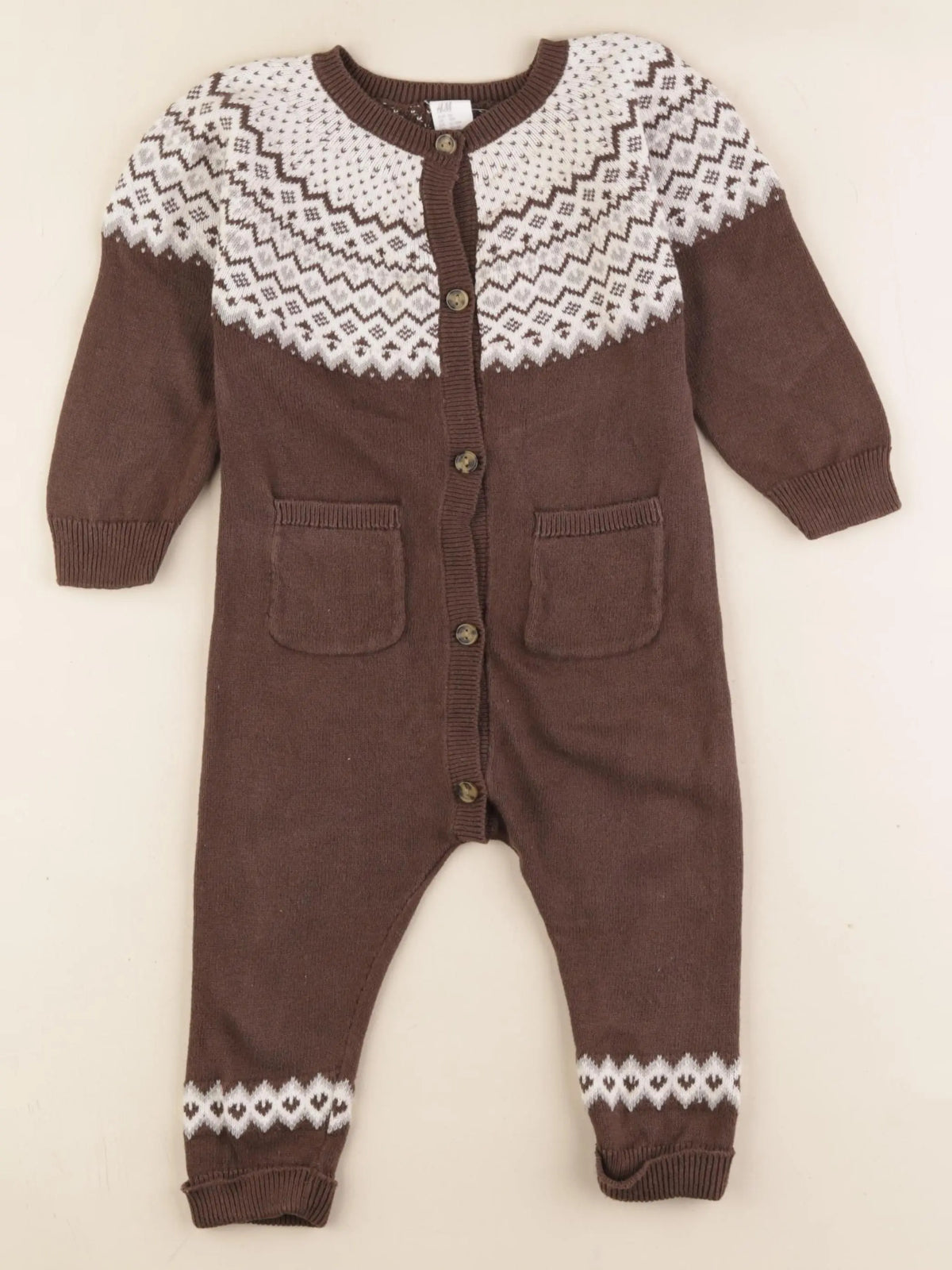 H&M - combinaison marron - 12/18 mois