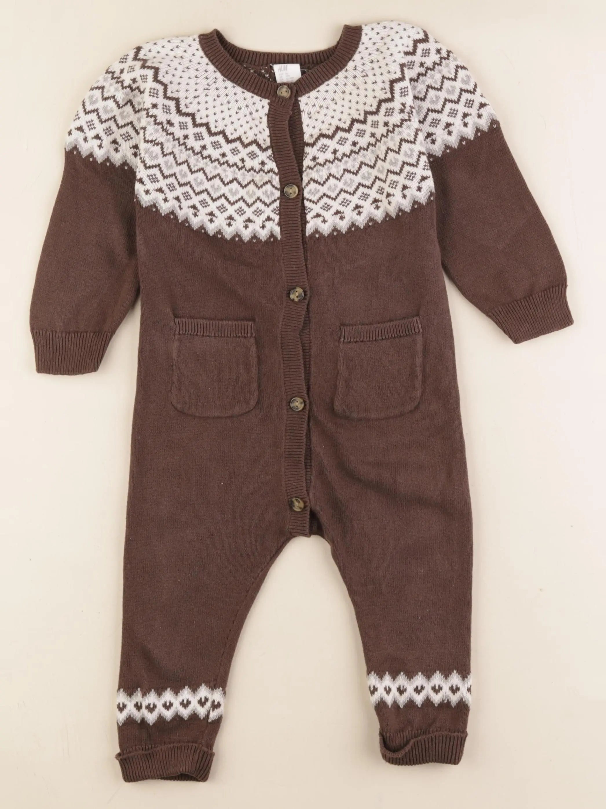H&M - combinaison marron - 12/18 mois