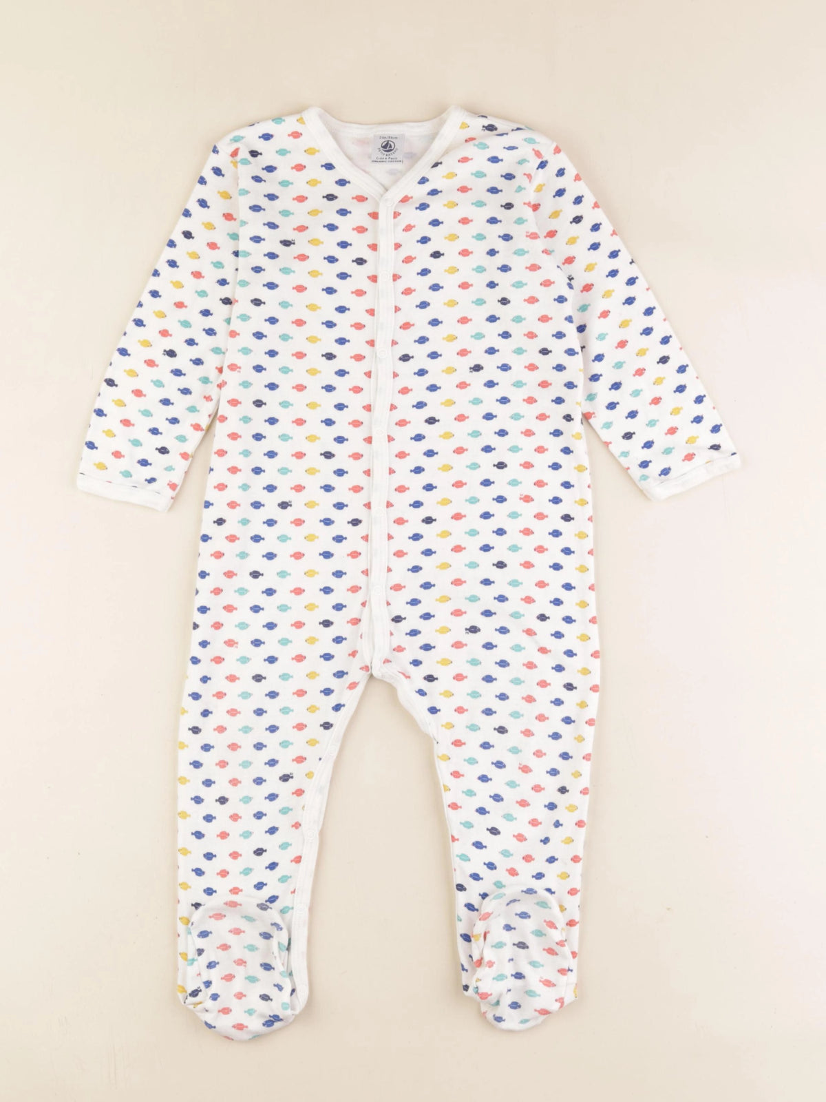Petit Bateau - pyjama coton blanc - 24 mois