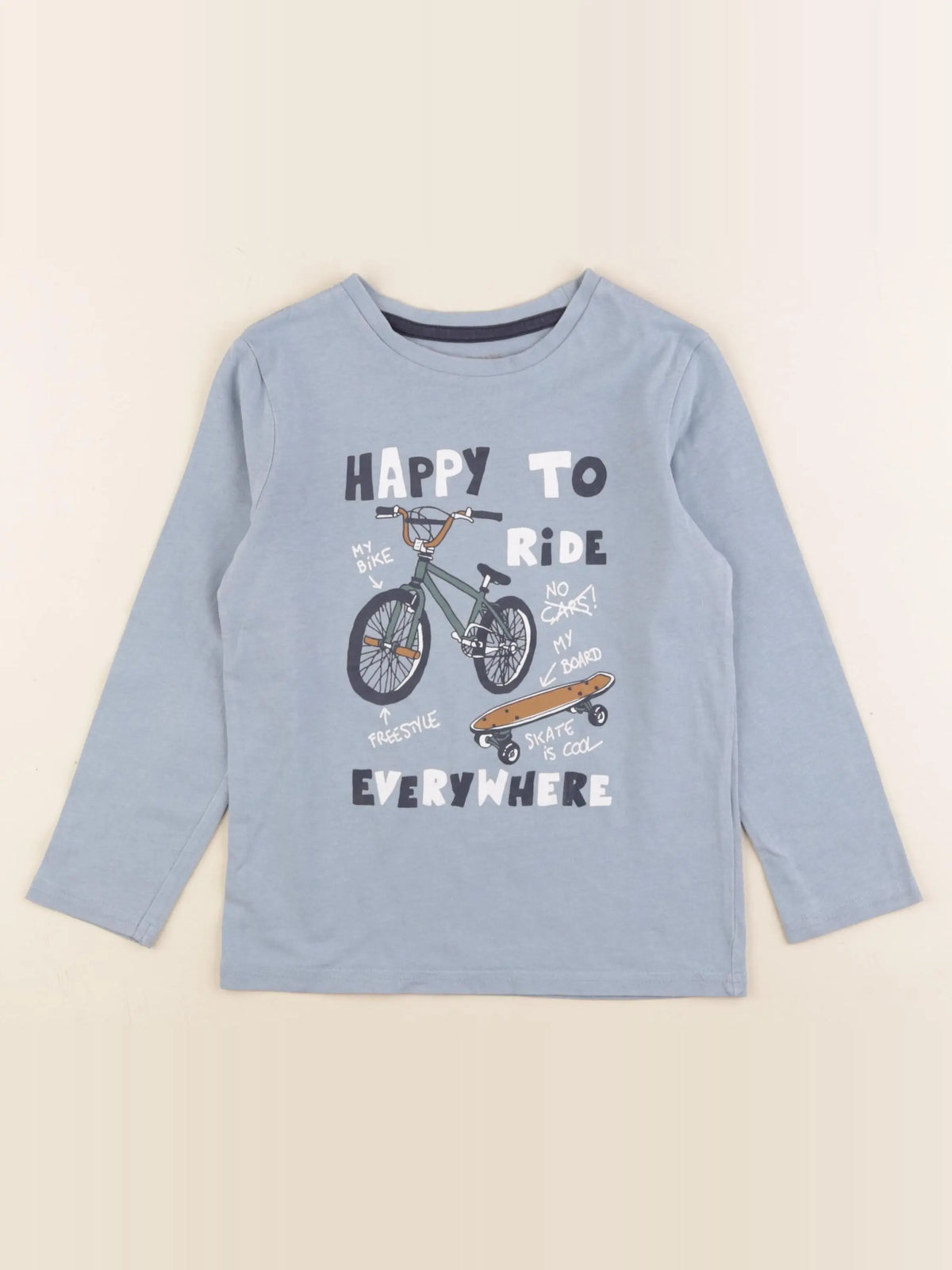 Vertbaudet - tee-shirt bleu - 6 ans